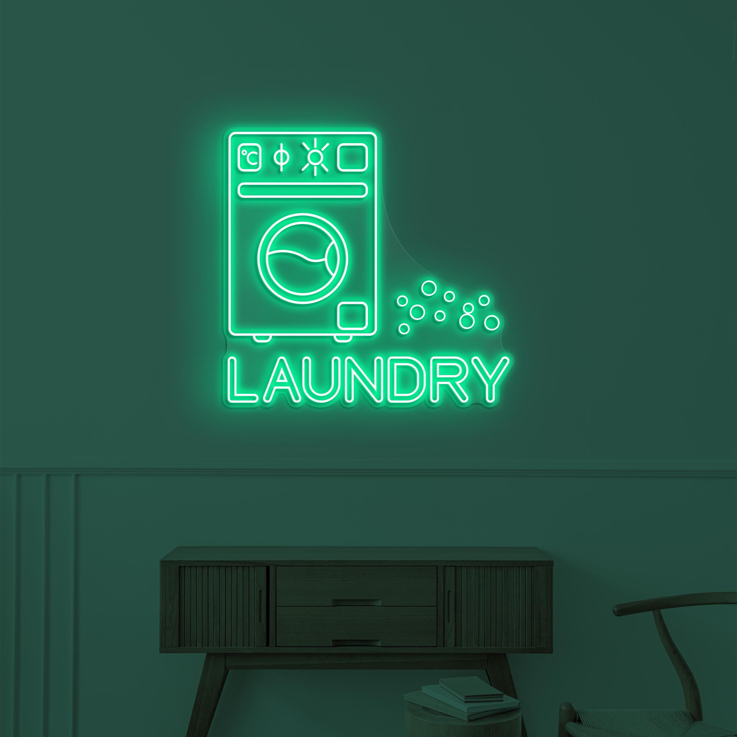 Laundry Neon Sign, Laundry Machine LED Light, Washing Machine Wall Decor, Washer Neon Light, Laundry Appliance Wall Art, Dirty Kitchen Decor