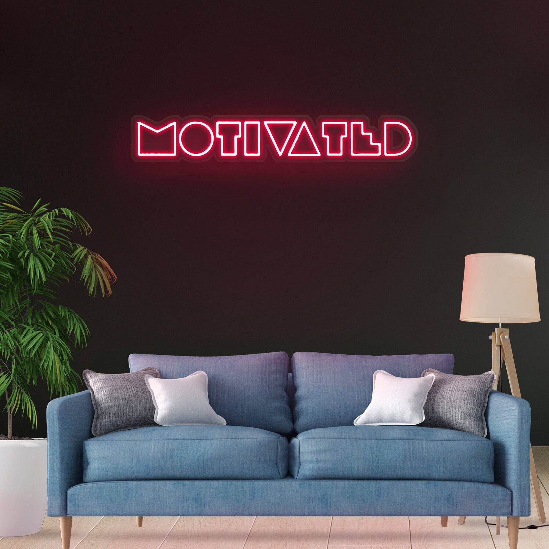 Motivated Neon Sign, LED Bedroom Decor, Game Room Decor, Gym and Fitness Decor, Custom Name Wall Art, Personalized Room Decor, Gift Idea