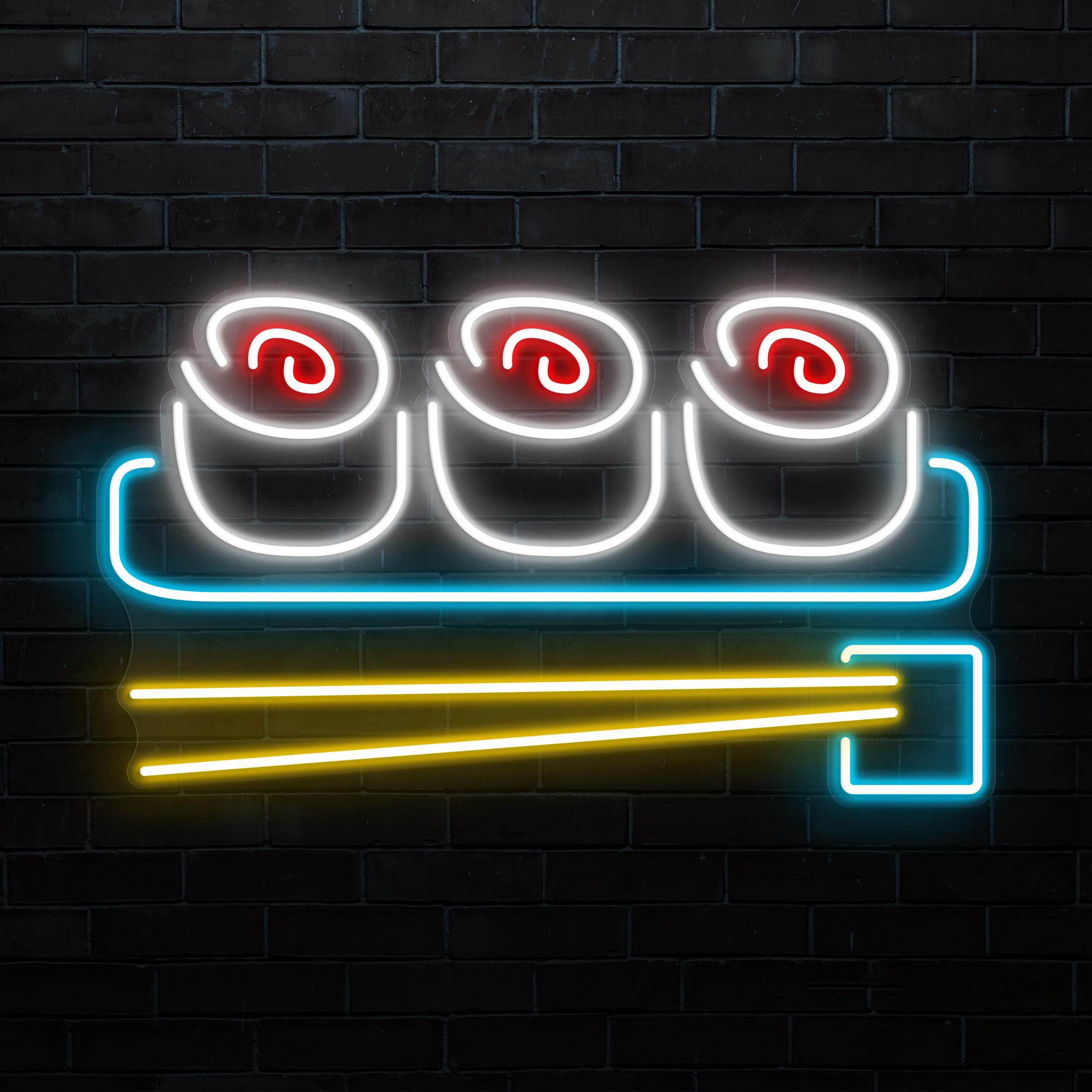 Sushi Neon Sign, Sushi LED Light, Japanese Food Wall Decor, Kawaii Food Wall Art, Japanese Restaurant Neon Light, Cafe and Bar Neon Decor