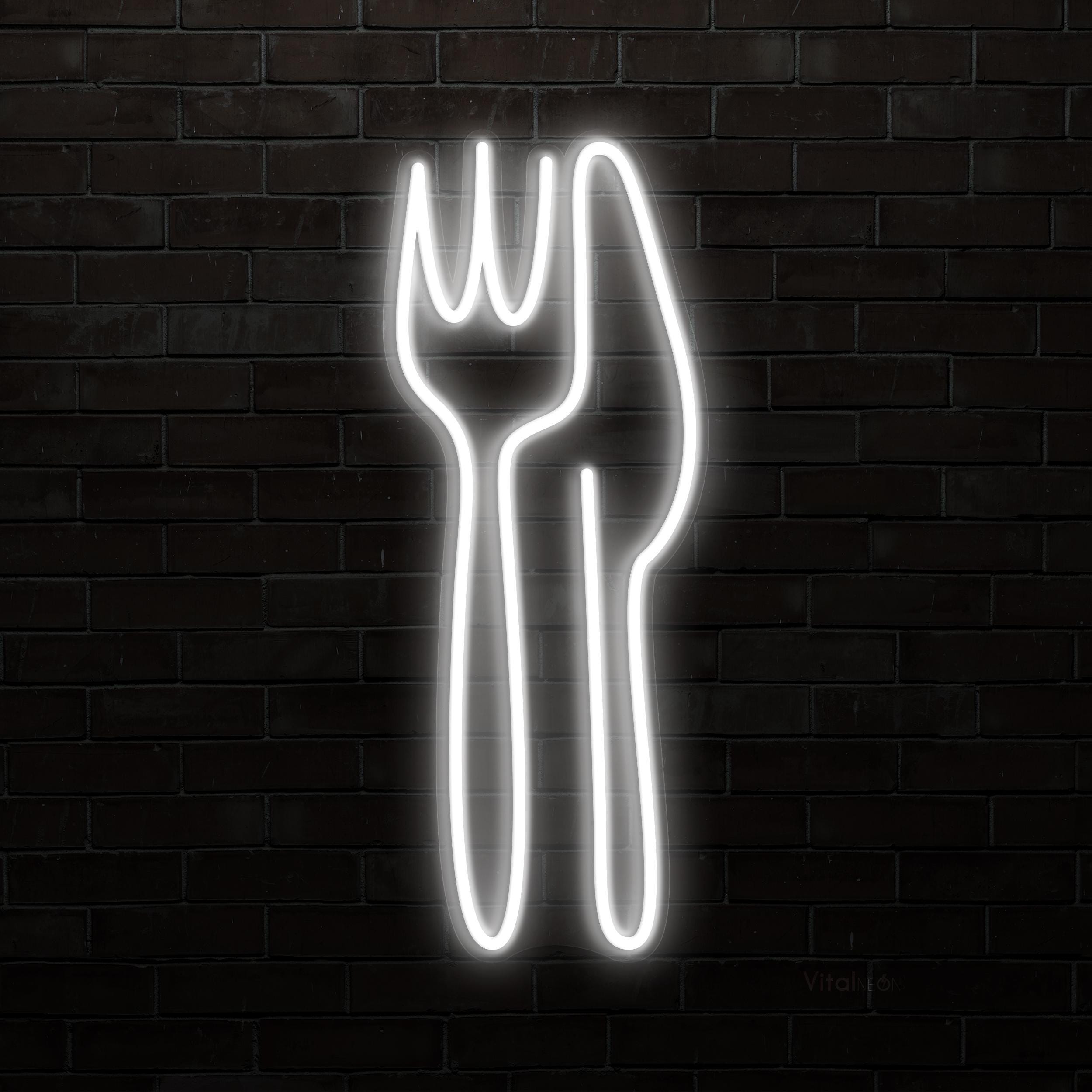 Fork & Knife Neon Sign, Fork and Knife LED Light, Restaurant Wall Art, Kitchen Wall Decor, Home Wall Light, Cafe, Bar Neon Light, Neon Art