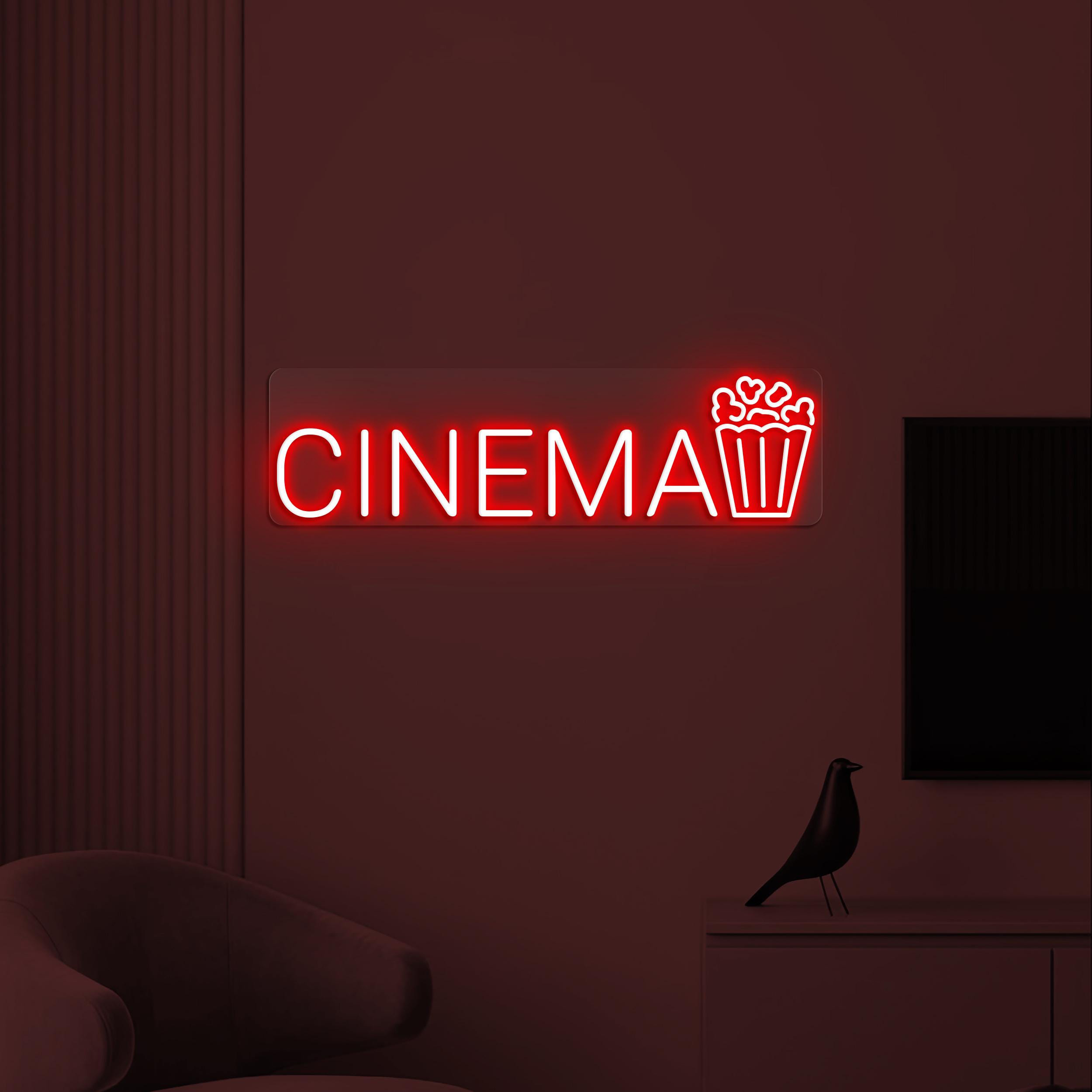 Cinema Neon Sign, Cinema LED Light, Cinema Popcorn Wall Decor, Movie Theater Neon Art, Cinema Room Light, Movie Lover Gift, Home Wall Decor
