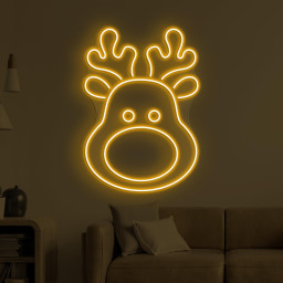Reindeer Neon Sign, Reindeer LED Light, Deer Head Wall Decor, Animal Shop Wall Art, Christmas Home Decor, Zoo Neon Light, Party Wall Art