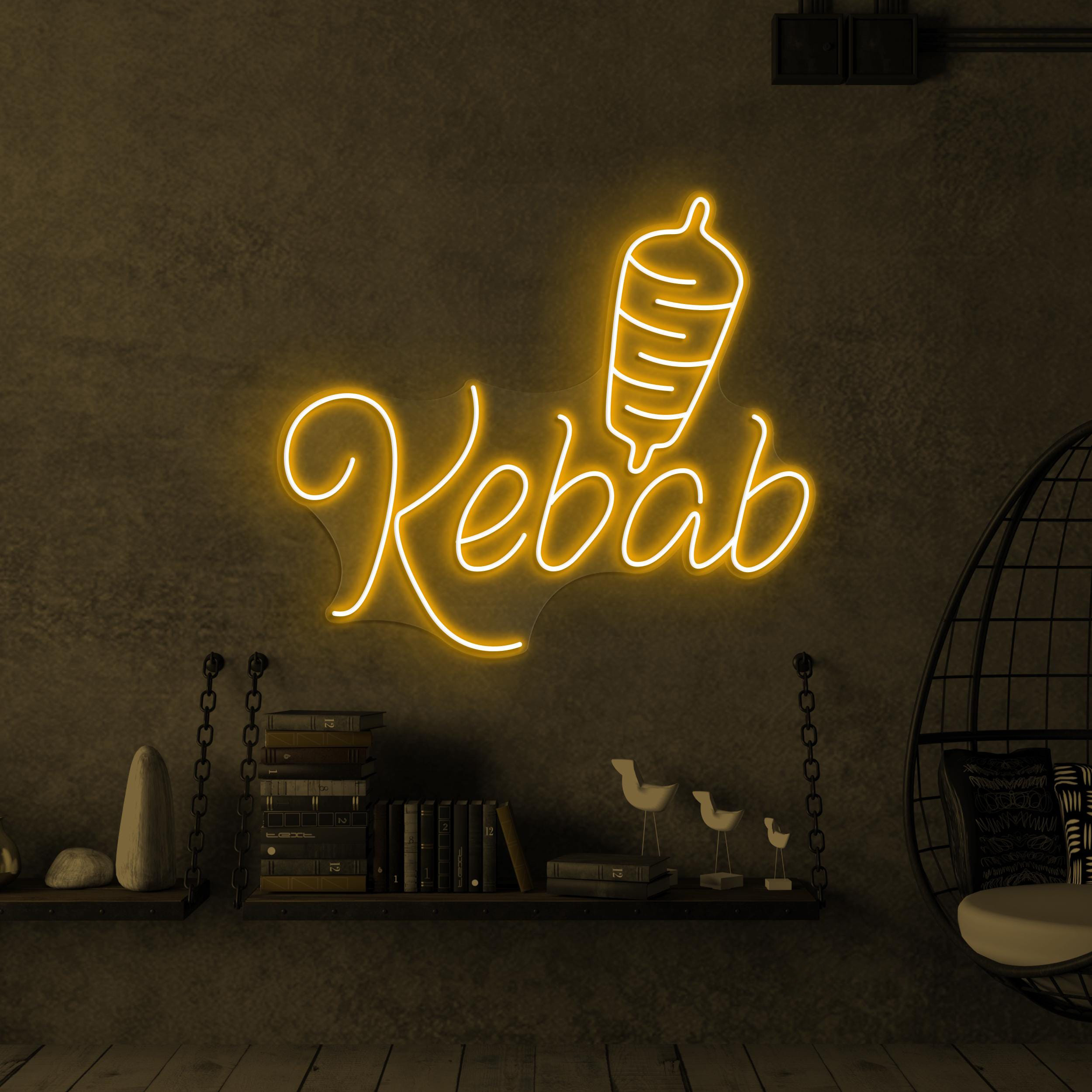 Kebab Neon Sign, Kebab Neon Light, Doner Kebab Neon Art, Restaurant Wall Decor, Kebab Neon Wall Light, BBQ Shop Neon Sign, Kebab Lover Gift