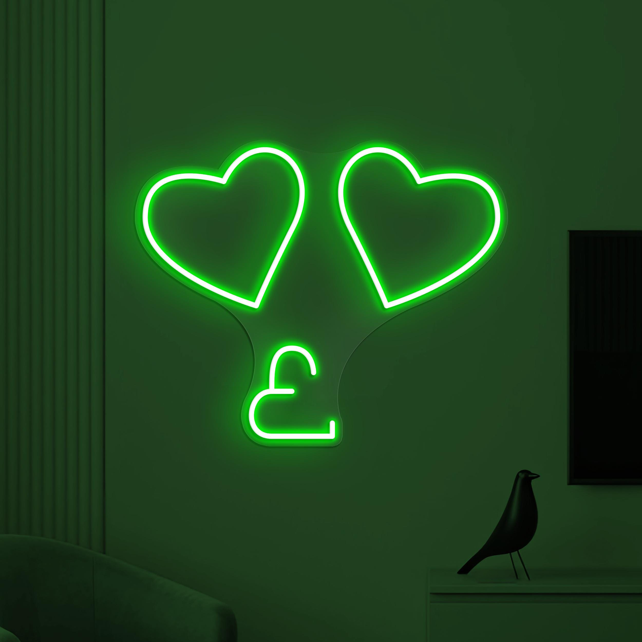 Heart Neon Sign, Double Heart LED Light, Love Hearts Wall Decor, Wedding Party Wall Art, Engagement Sign, Couple Room Decor, Gift for Couple