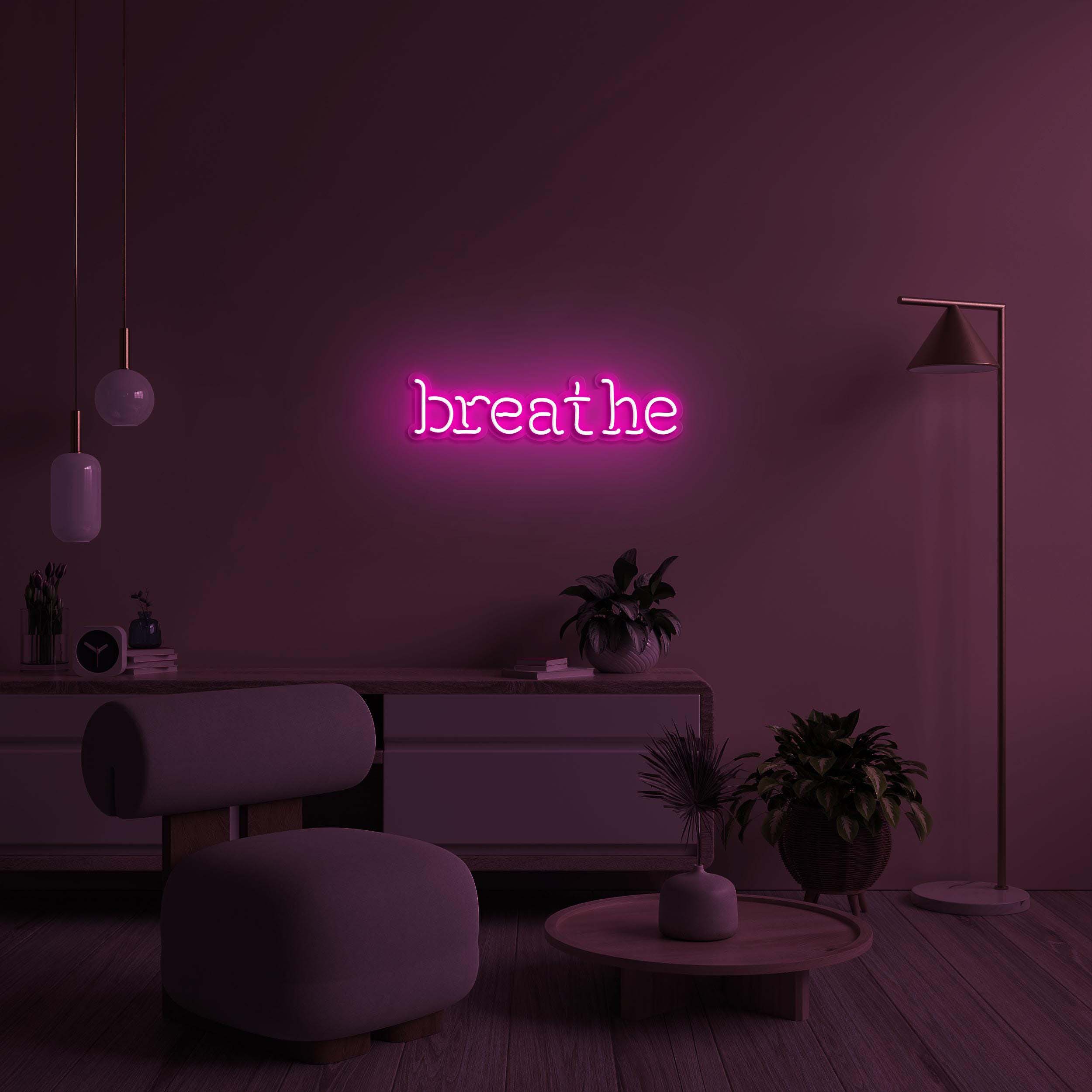 Breathe Neon Sign, Breathe LED Light, Motivational Wall Art, Breathe Wall Art, Decor for Yoga and Pilates Classroom, Gym, Meditation Area