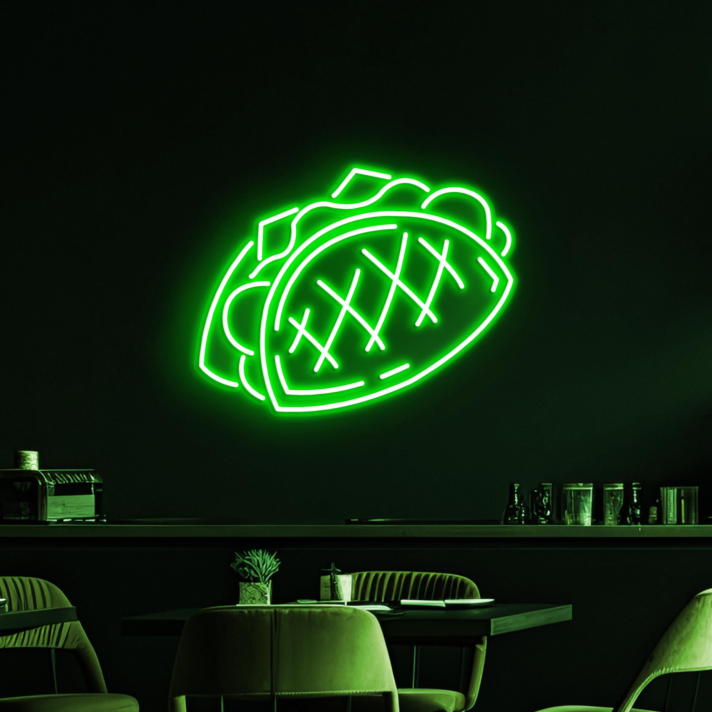 Taco Neon Sign, Taco Sandwich LED Light, Taco Sandwich Wall Art, Mexican Food Wall Decor, Kitchen Neon Light, Fast Food Neon Art, Taco Lover