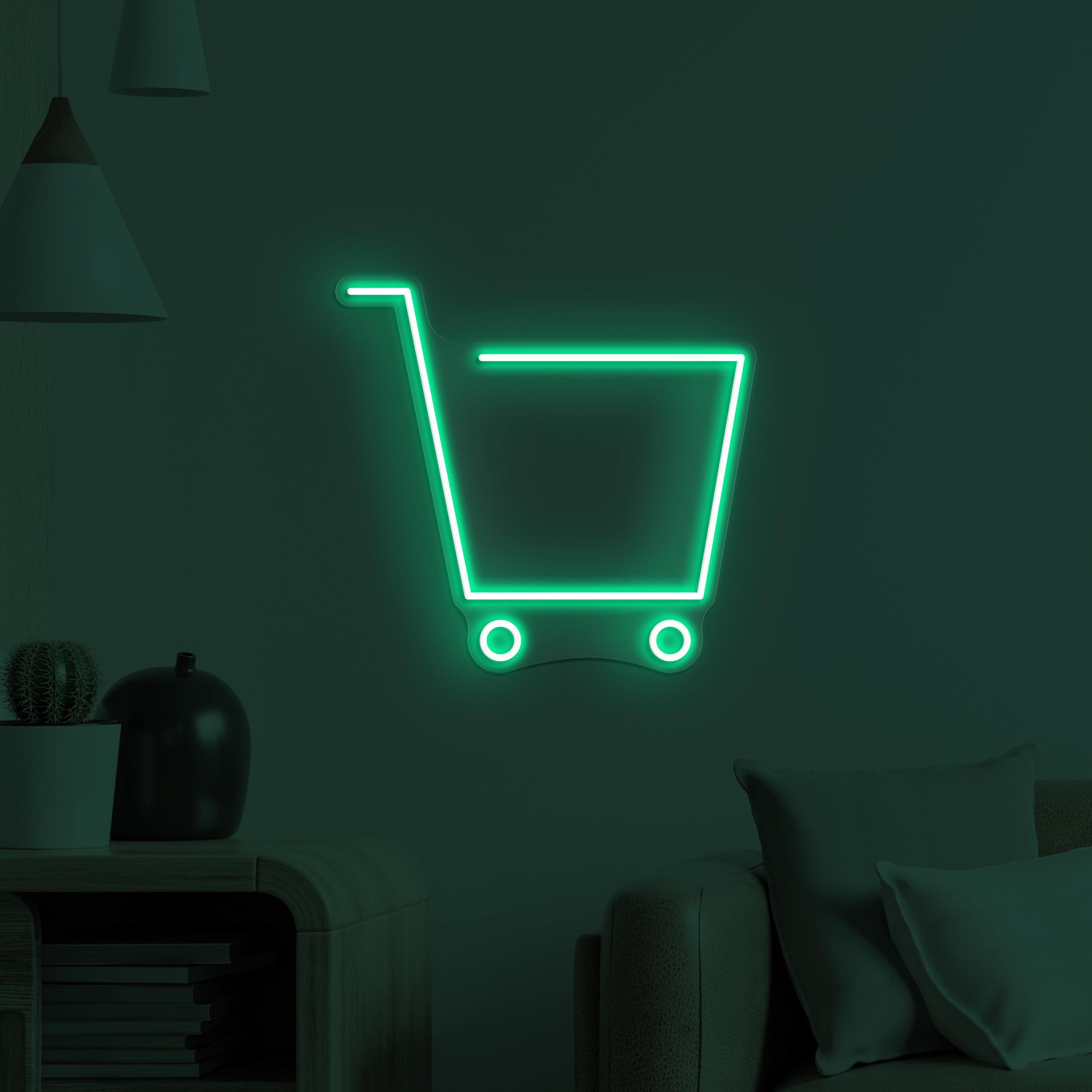 Shopping Cart Neon Sign, Shopping Cart LED Light, Shopping Trolley Wall Art, Shopping Mall Wall Decor, Retail Neon Light, Shopping Mart Sign