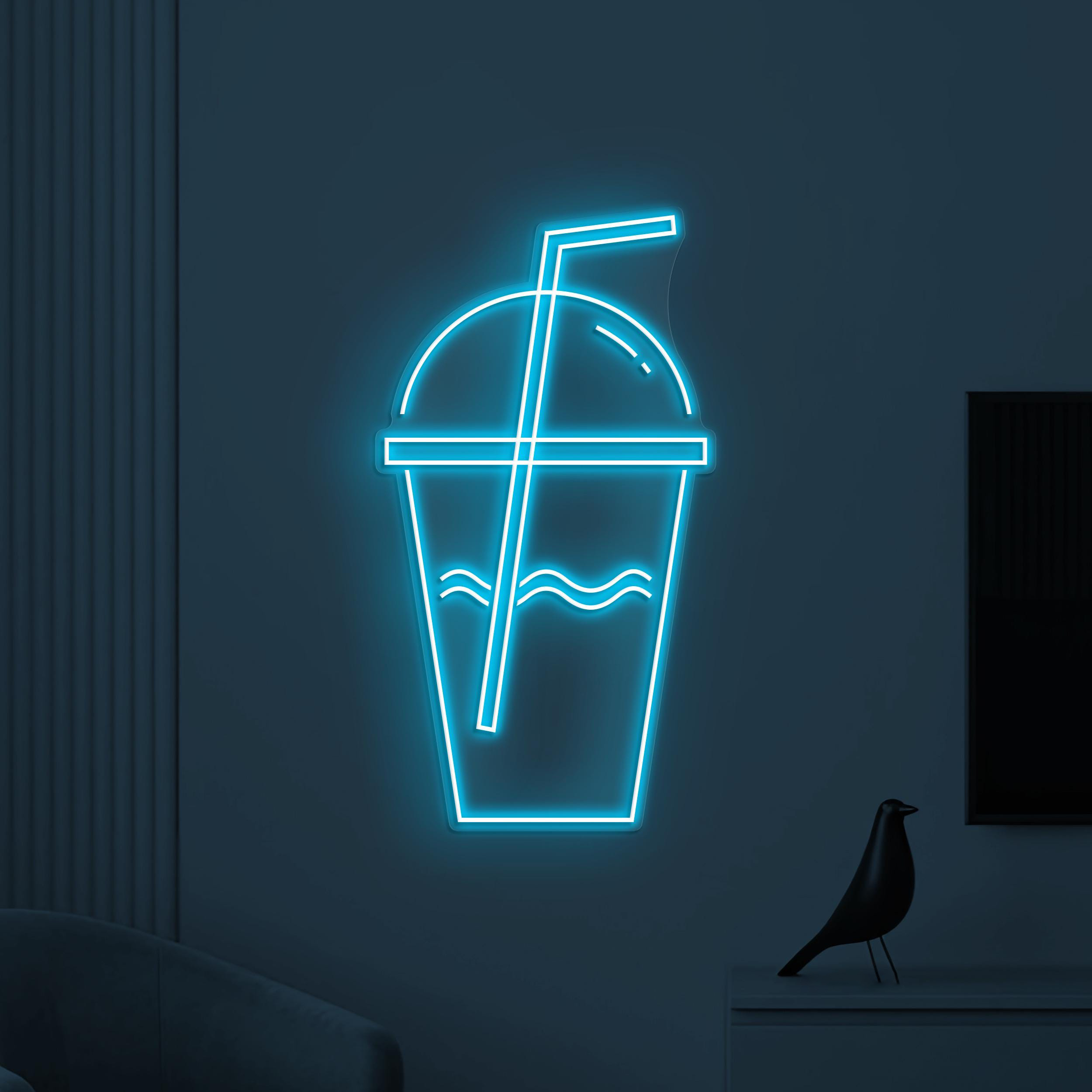 Drink Cup Neon Sign, Drink Coffee LED Light, Coffee Wall Decor, Coffee Time Wall Art, Bar, Cafe & Drink Corner Light, Kitchen Neon Wall Art