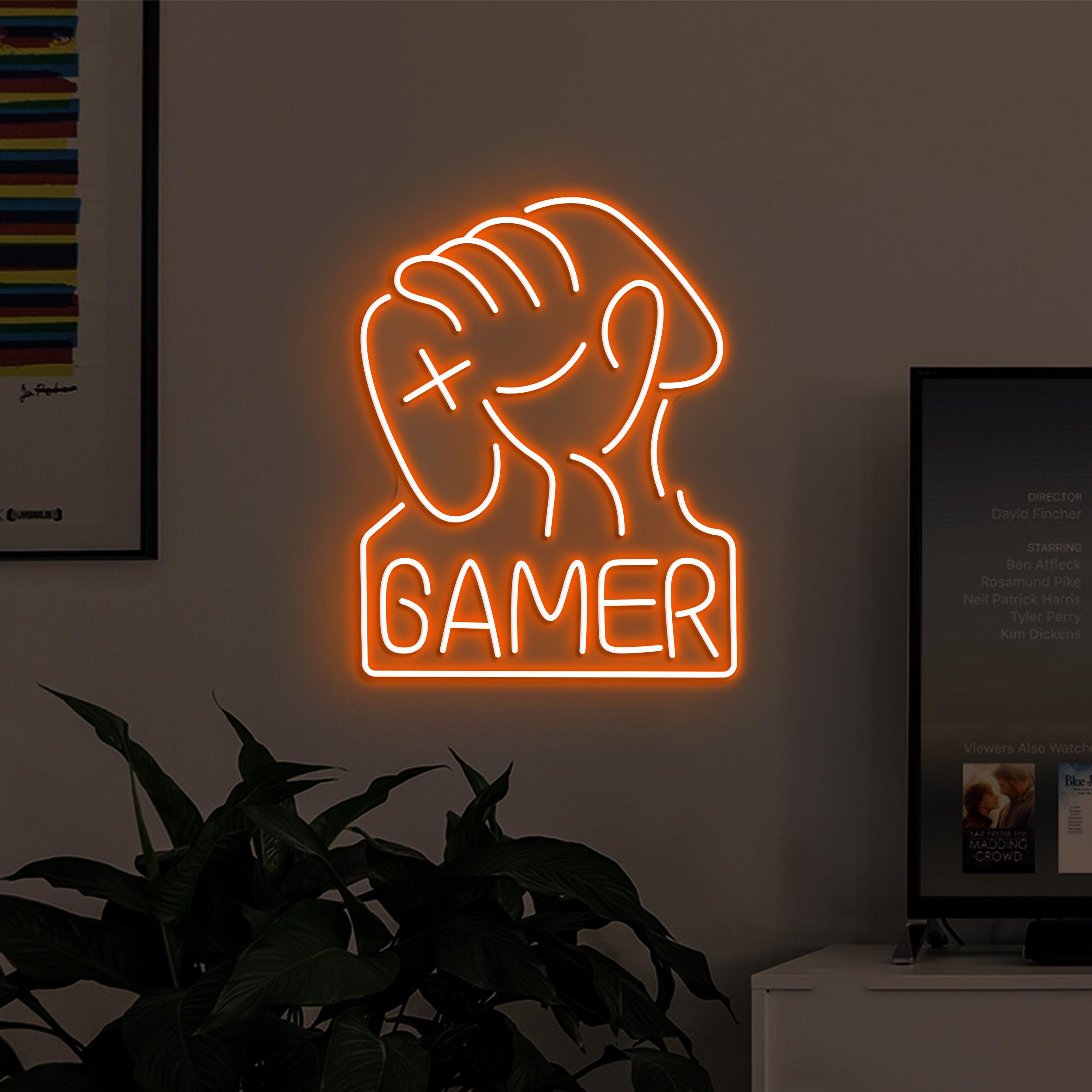 Gamer Neon Sign, Gamer LED Light, Game Controller Neon Art, Game Room Wall Decor, Kids Room Wall Art, Man Cave Neon Light, Game Lover Gift