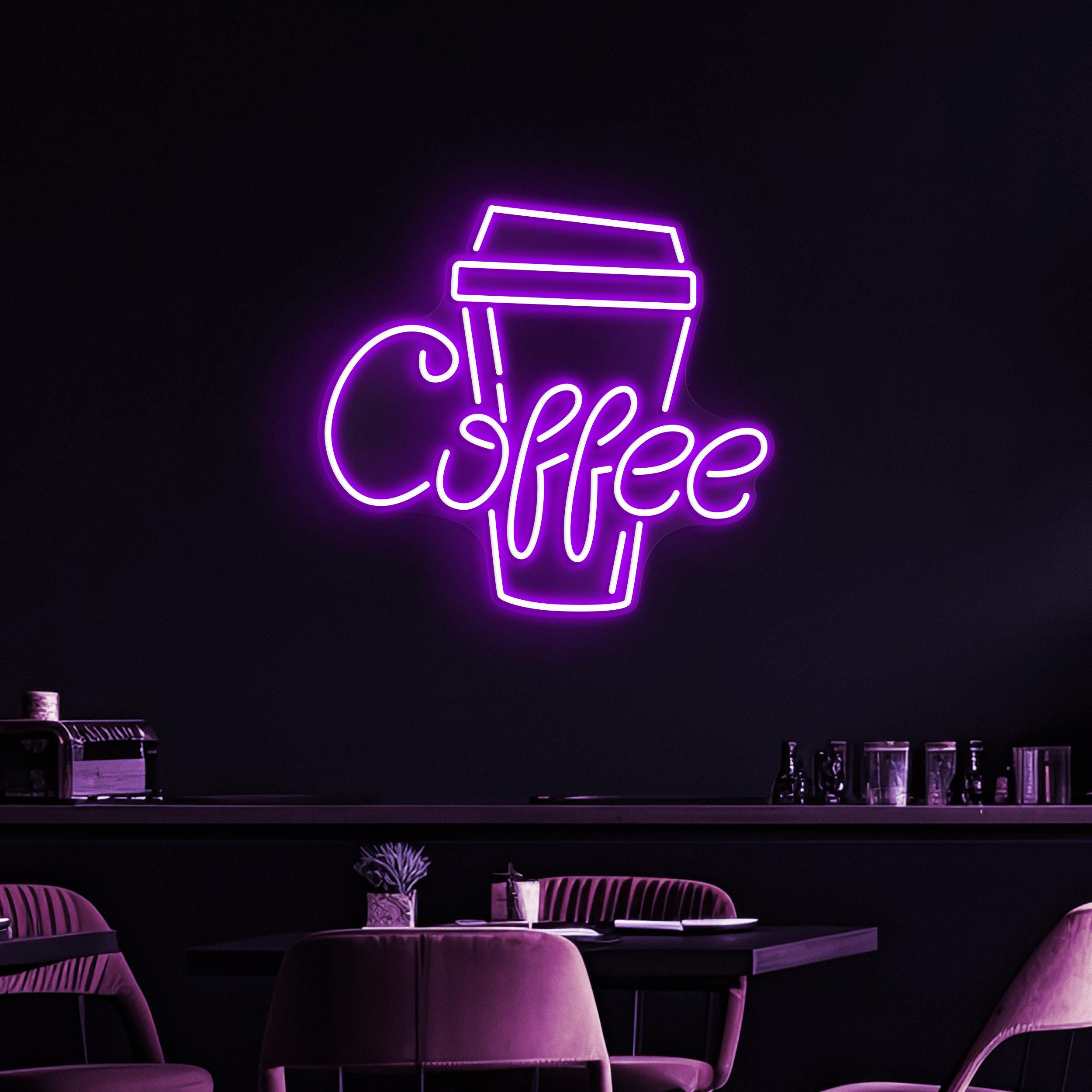 Coffee Neon Sign, Coffee LED Light, Coffee Logo Wall Decor, Coffee Shop Neon Light, Kitchen Wall Art, Coffee Cup Neon Sign, Coffee Lover Art