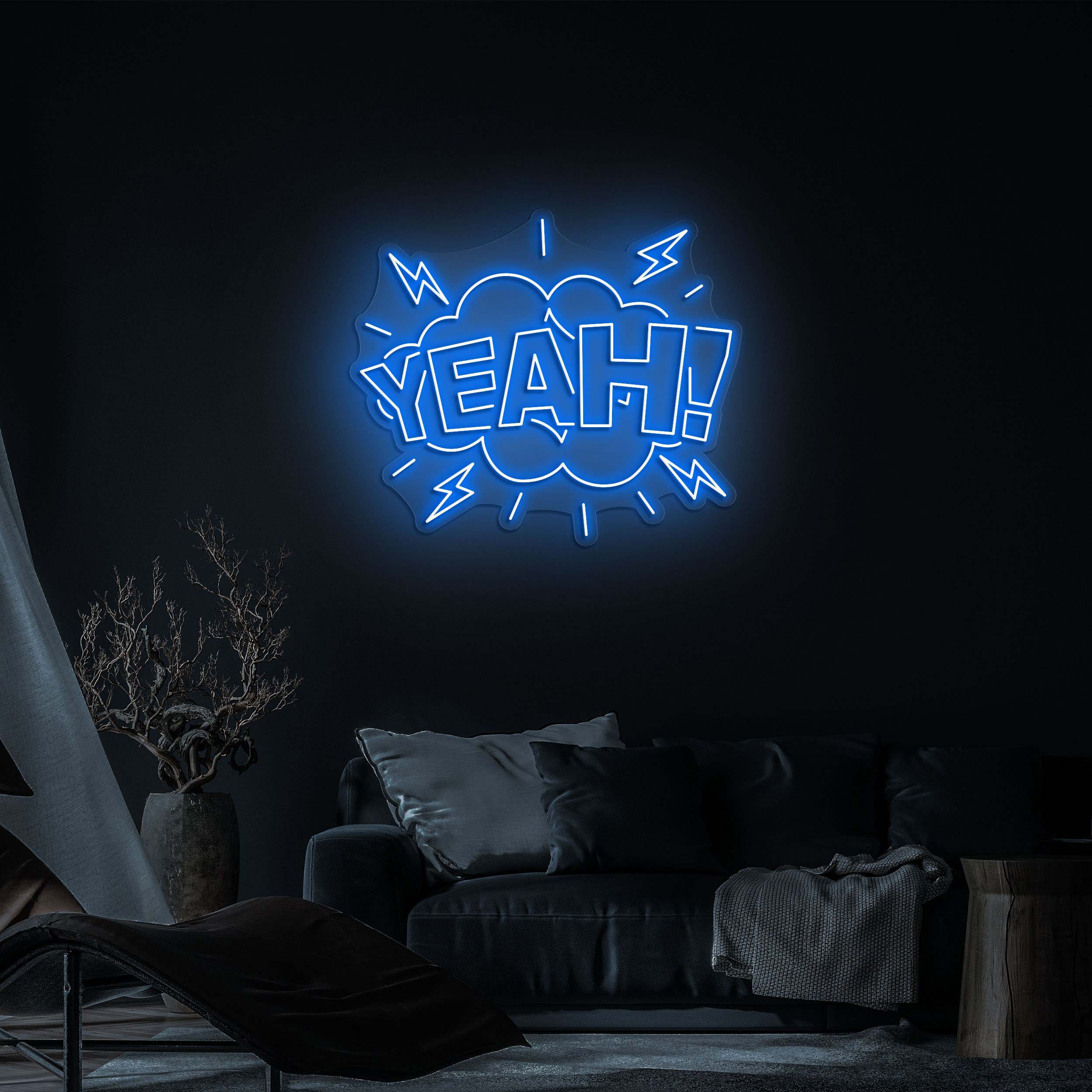 Yeah Neon Sign, Light for Home Decor, Bars, Events, and Man Caves, Game room decor, Led Neon Light for Home, Office, Party and Shop decor
