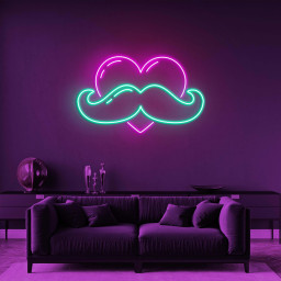 Moustache Heart Neon Sign, Father's Day Gift, Moustache Wall Light, Custom Neon Sign, Room Decor, Perfect Gift Idea for Dad, Neon Wall Art