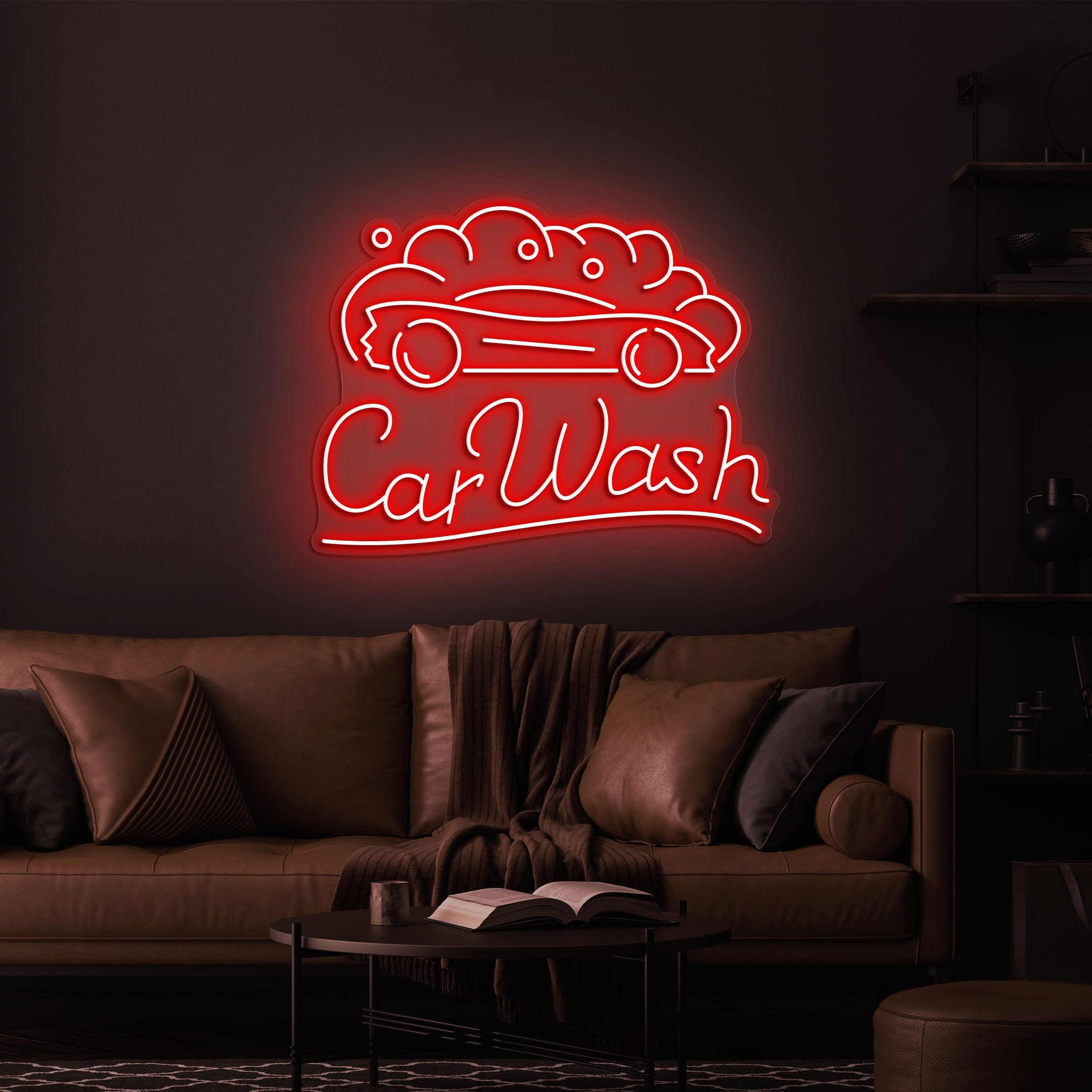 Car Wash Neon Sign, Custom Automotive Decor for Garages, Home Garages, Car Washes, and Auto Detailing Centers, Eye-catching Garage Sign