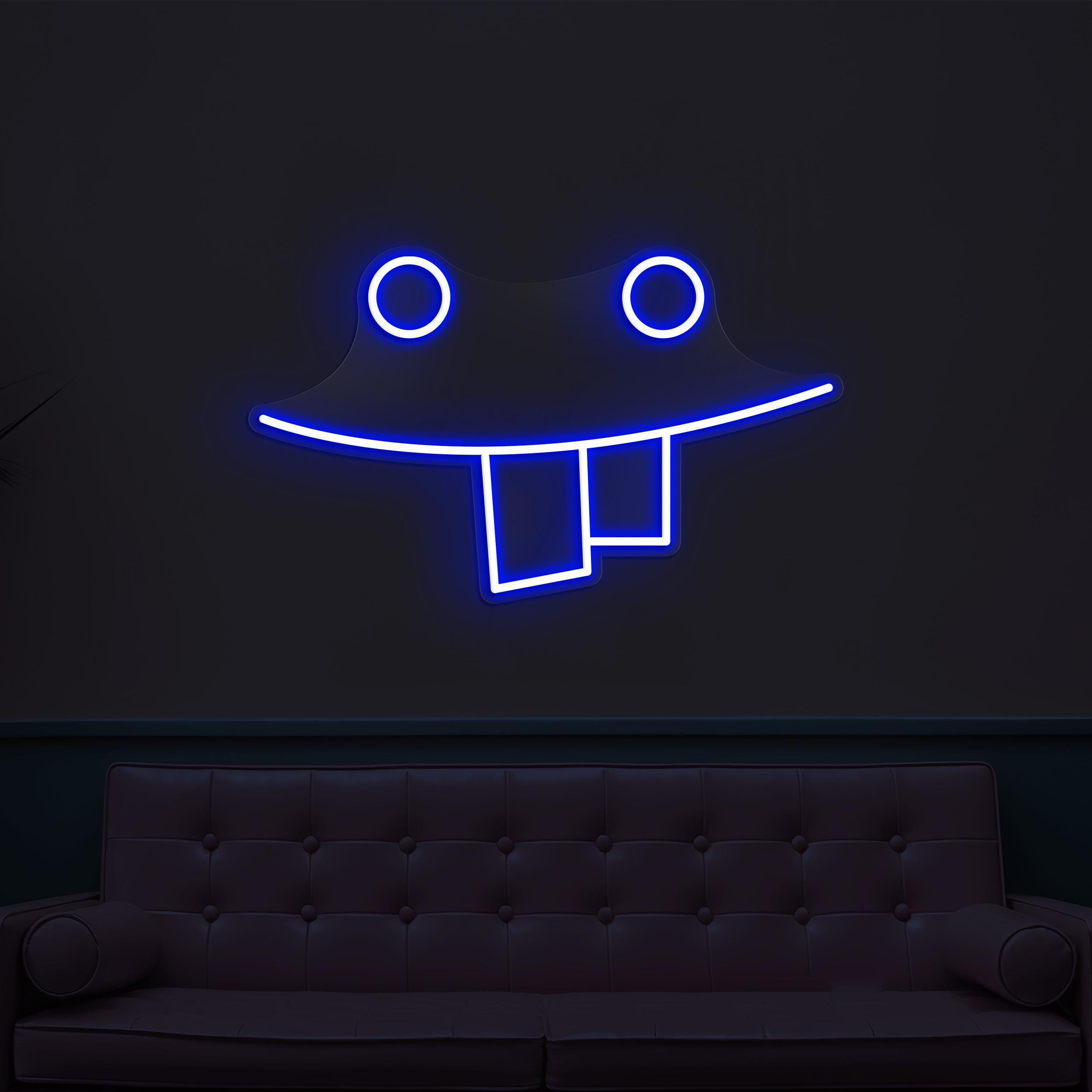 Funny Face Neon Sign, Funny Face LED Light, Teeth Emoji Wall Decor, Party Wall Art, Nursery Room Neon Light, Cafe and Bar Pub Wall Light