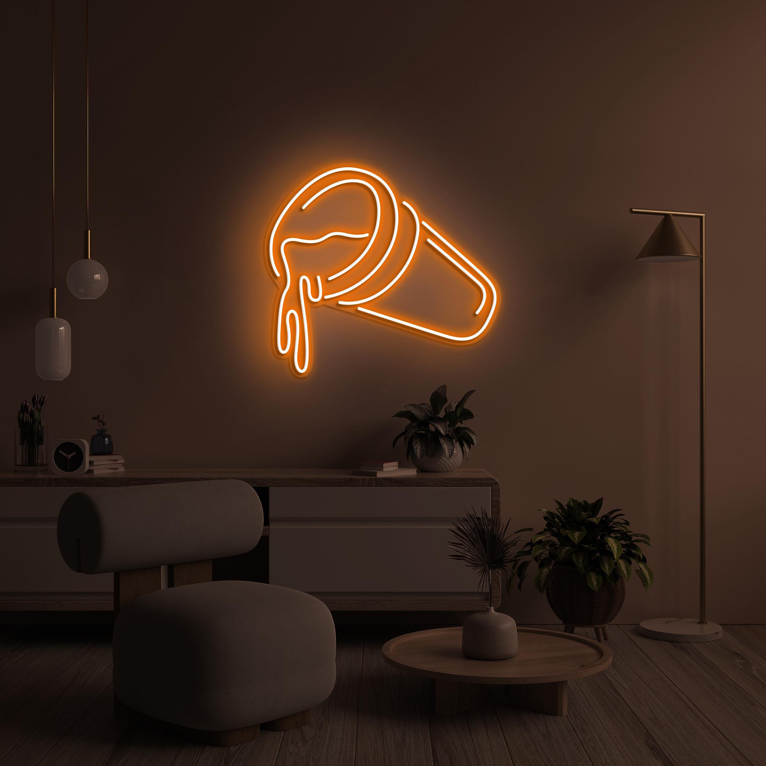 Spilled Drink Neon Sign, Spilled Juice Light, Cup Overflow LED Neon Art, Drink Cafe Wall Art, Home Wall Decor, Custom Sign, Game Room Decor