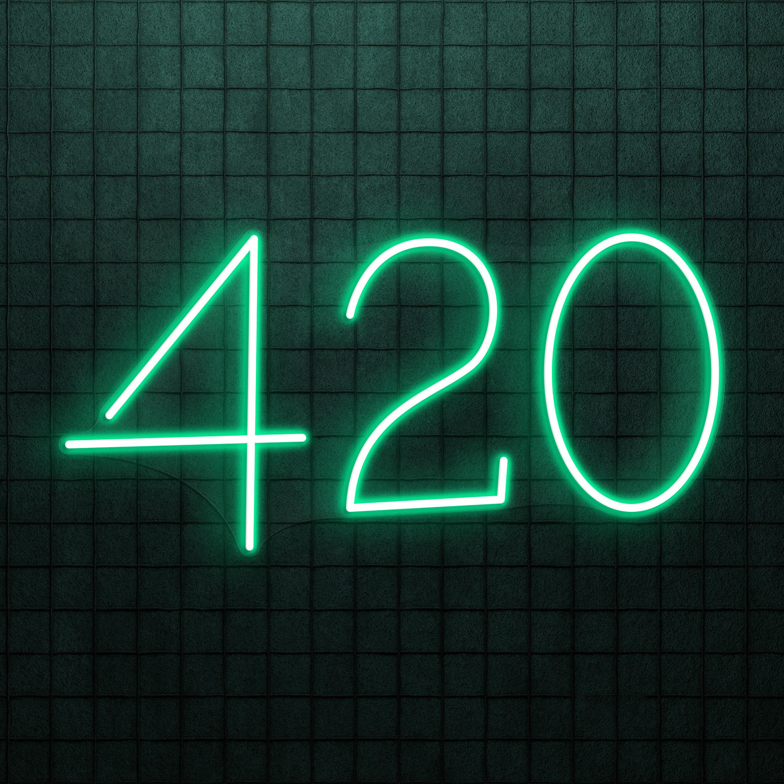 420 Neon Sign, 420 LED Light, Marijuana Wall Art, Smoke Shop Wall Decor, Dorm Room Neon Light, Cafe & Bar Restaurant Decor, Weed 420 Light