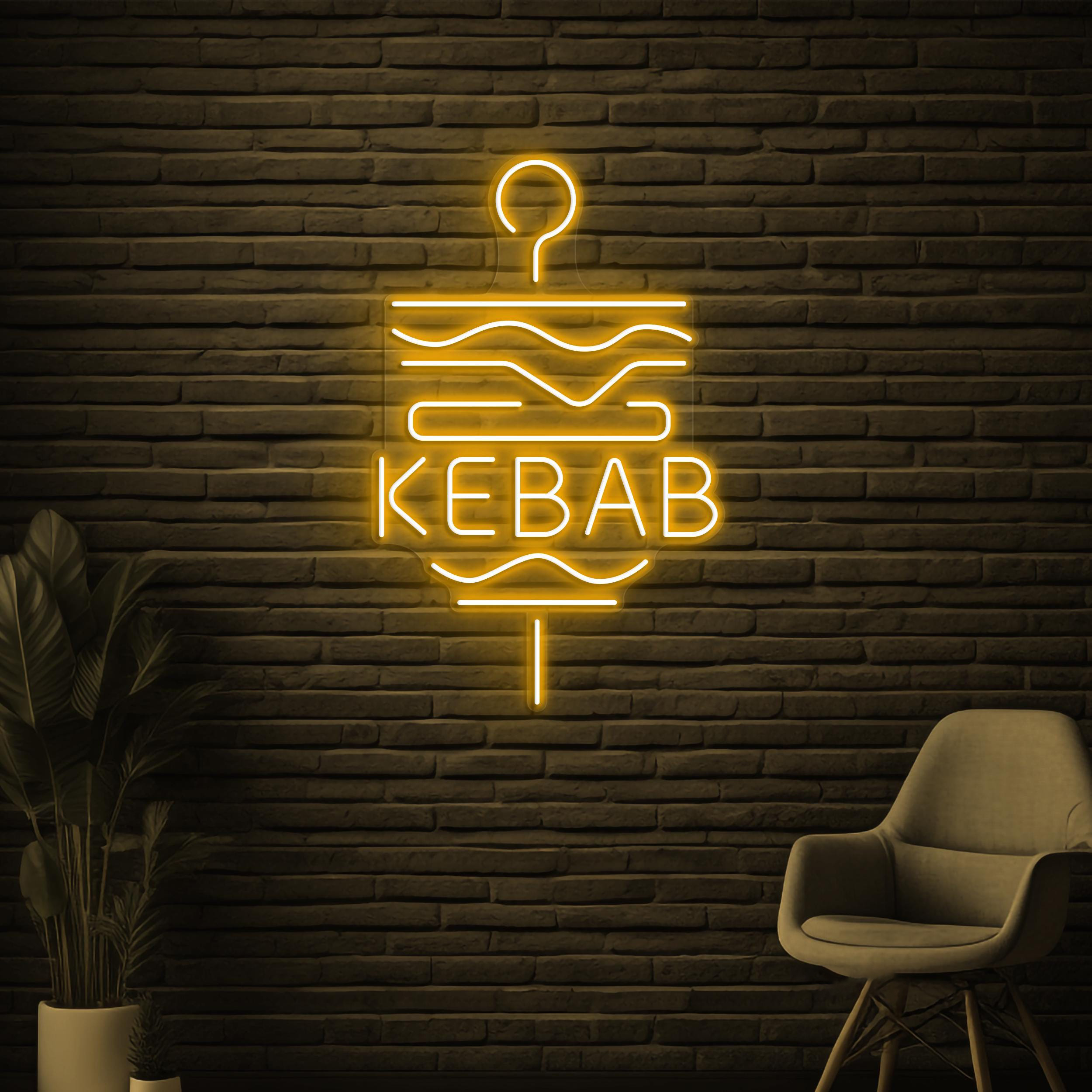 Kebab Neon Sign, Kebab Neon Light, Restaurant Wall Decor, Doner Kebab Neon Art, BBQ Neon Wall Art, BBQ Shop Led Sign, Gift for Kebab Lover