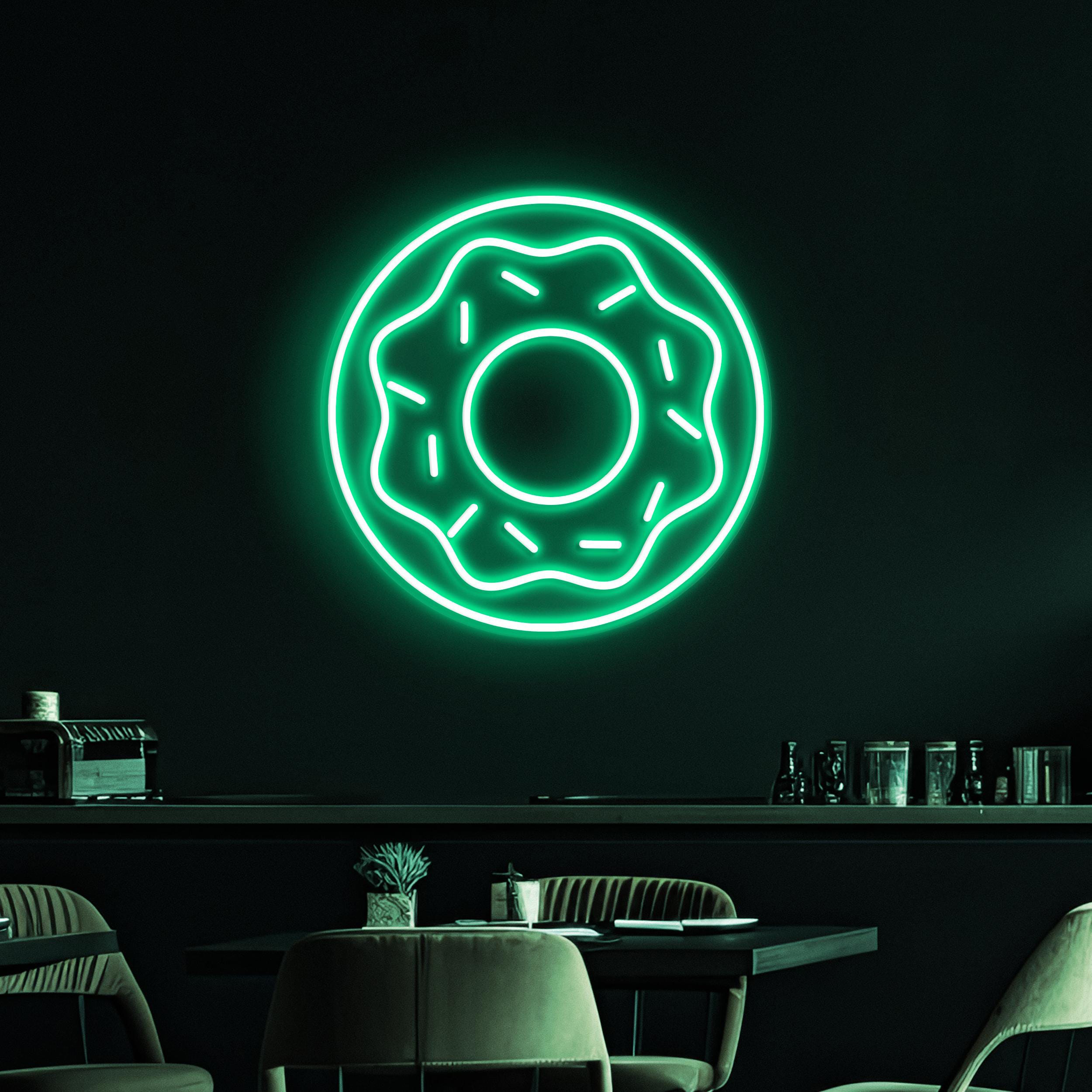 Donut Neon Sign, Donut LED Light, Donut Cafe Wall Decor, Yummy Donut Wall Art, Home Wall Light, Cafe and bar Neon Light, Kitchen Wall Decor