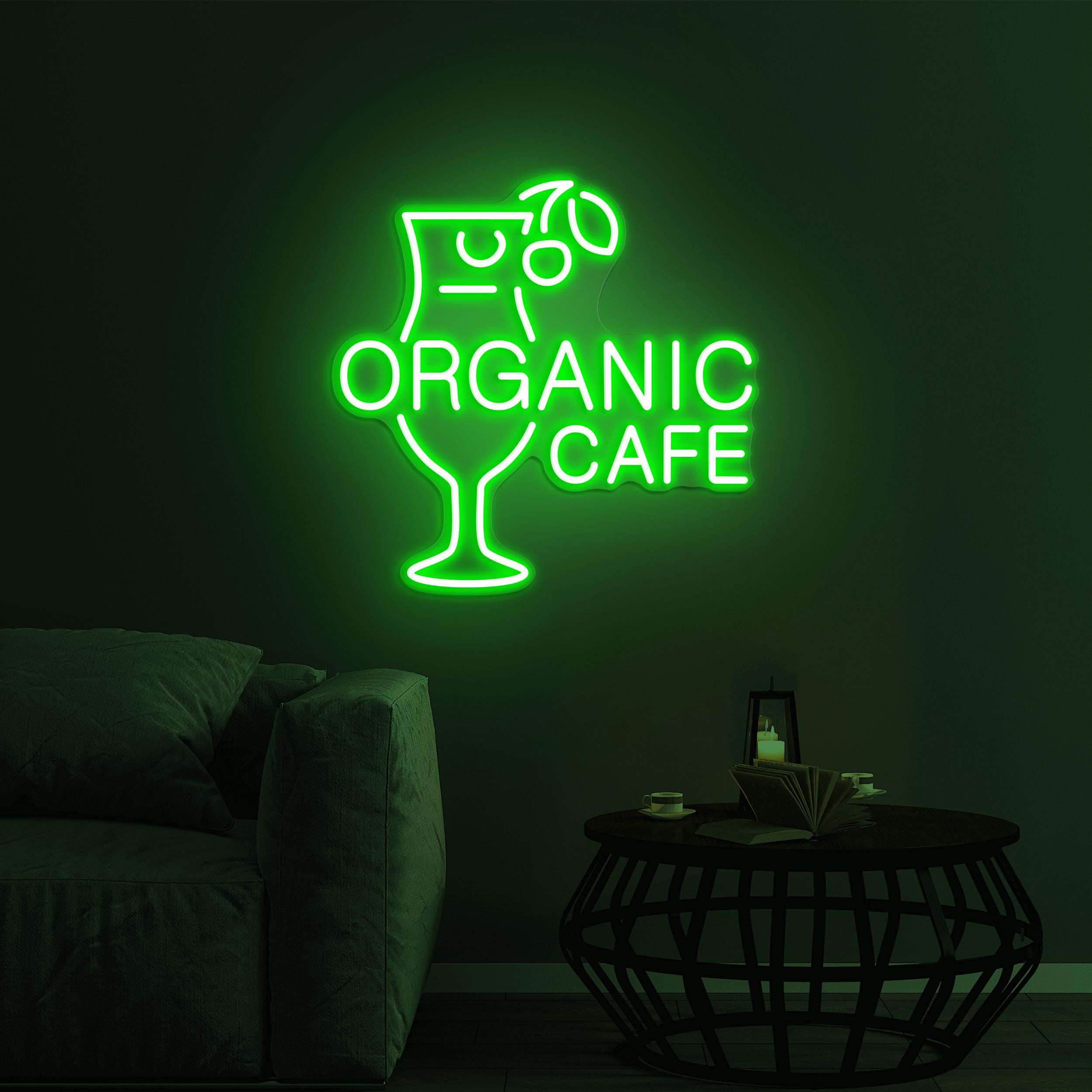 Organic Cafe Neon Sign, Organic Cafe Neon Light, Juice Glass Wall Decor, Club Wall Room Decor, Drink Store Neon Light, Cafe LED Wall Art