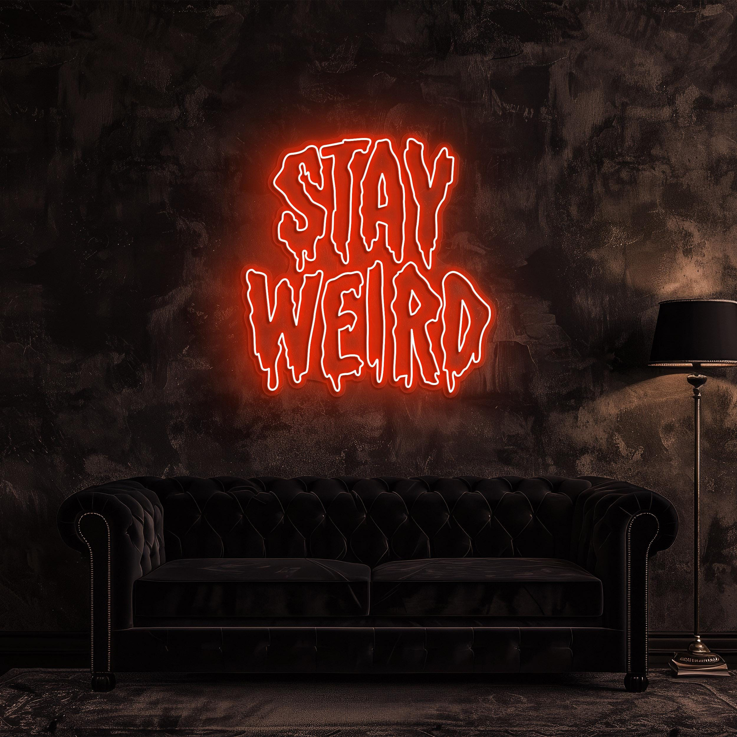 Stay Weird Dipping Neon Sign, Stay Weird Neon Light, Inspirational Wall Art Decor for Bedroom, Game Room, Stay Weird Neon Light, Gift idea