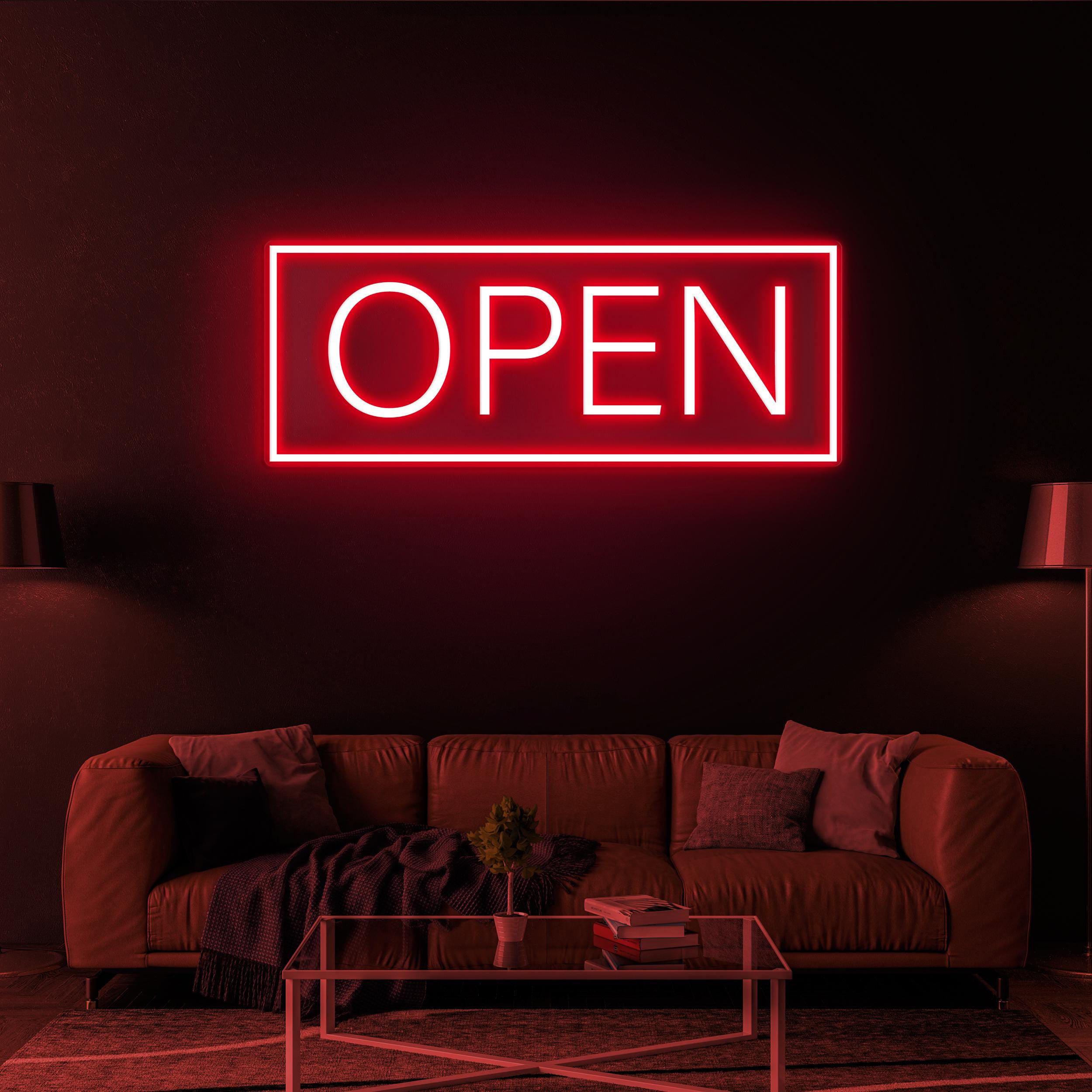 Open Neon Sign, Open Neon LED Light, Open LED Neon Art, Custom Open Sign, Hanging Open Sign, Opening Sign, Decor for Cafe, Bar, Shops, Gift
