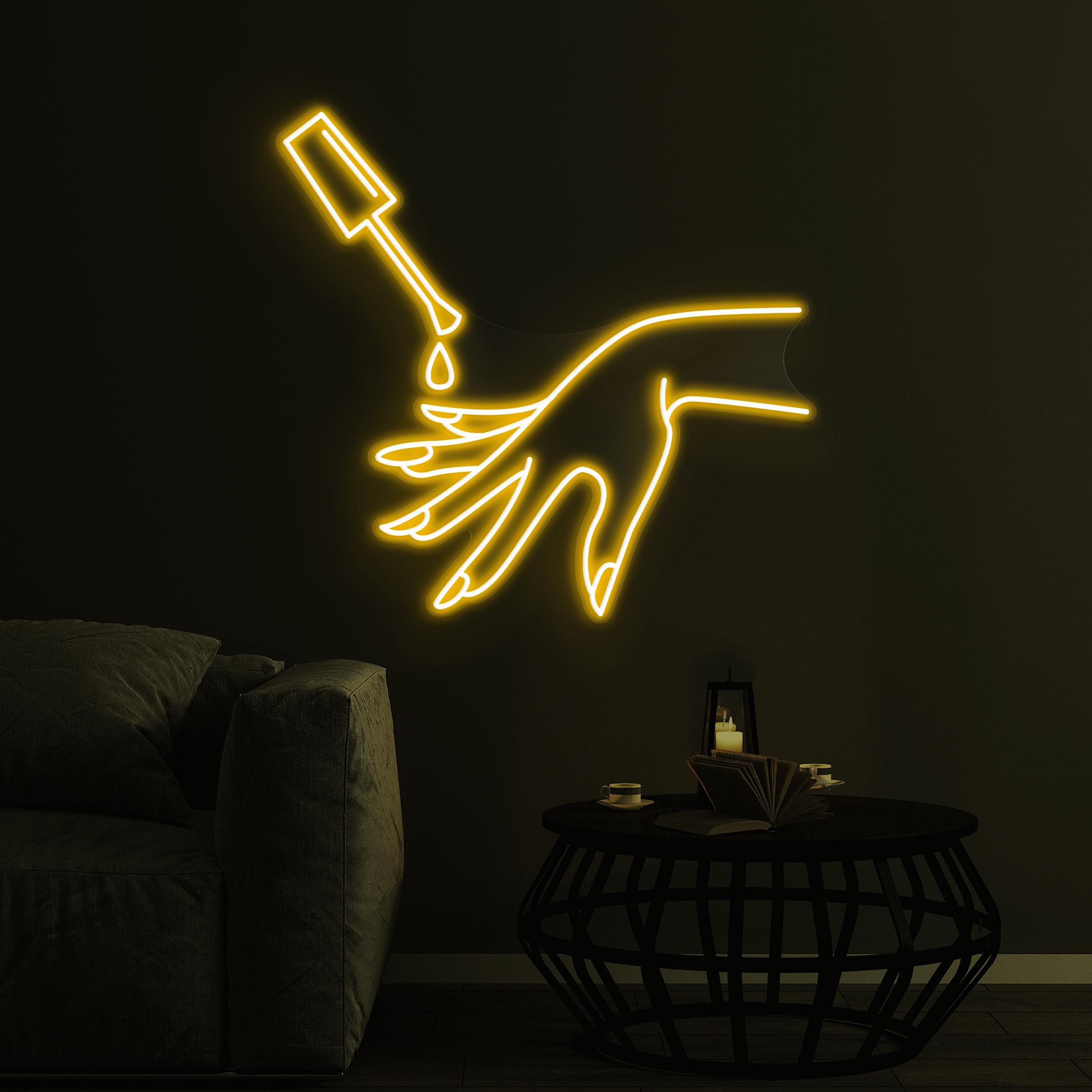 Hand Painting Nails Neon Sign, Hand & Nail Polish LED Light, Nail Polish Hand Light, Beauty Salon Decor, Nail Artist Home Decor, Girly Room