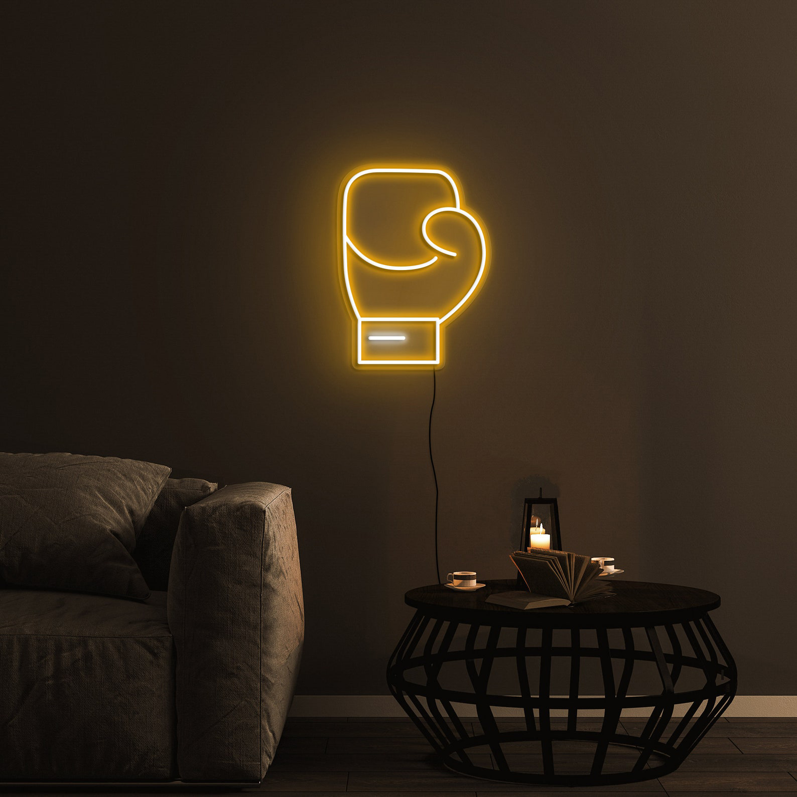 Boxing Glove Neon LED Light Sign, Boxing Glove USB/Switch Gym Wall Decoration Man Cave Decor for Men, Room Decor, Living Room, Neon Sign