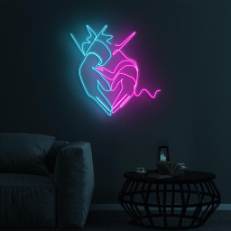 Holding Hands Heart Neon Sign, Holding Hands Heart LED Light, Romantic LED Neon Art, Couple Wall Decor, Home Wall Art, Romantic Love Sign