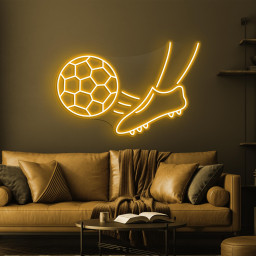 Foot Ball Kick Neon Sign, Ball Kick LED Light, Soccer Kick LED Neon Art, Sports Shop Wall Decor, Foot Ball Club Wall Art, Game Room Light