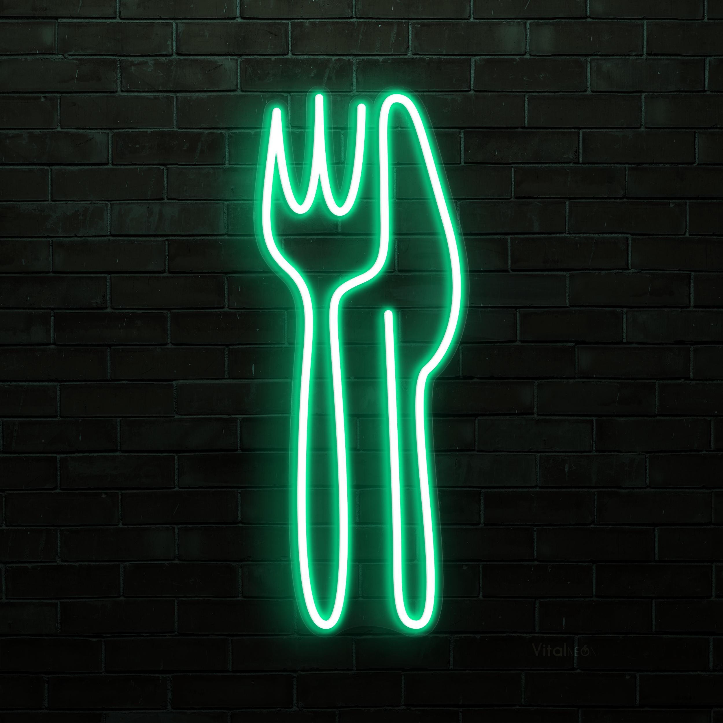Fork & Knife Neon Sign, Fork and Knife LED Light, Restaurant Wall Art, Kitchen Wall Decor, Home Wall Light, Cafe, Bar Neon Light, Neon Art