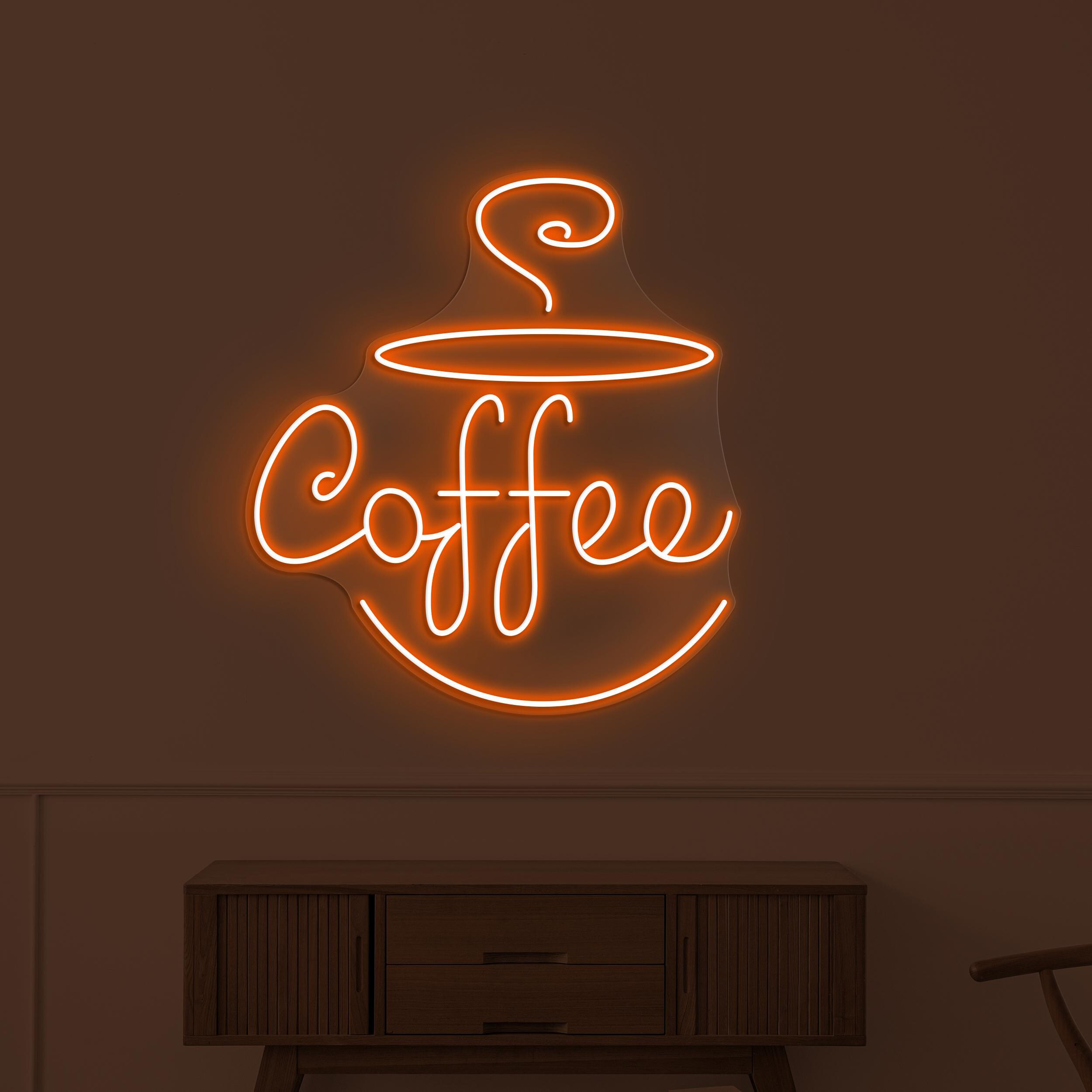 Coffee Neon Sign, Coffee LED Light, Flaming Coffee Wall Decor, Coffee Shop Neon Light, Cafe, Bar, & Restaurants Decor, Coffee Lover's Sign