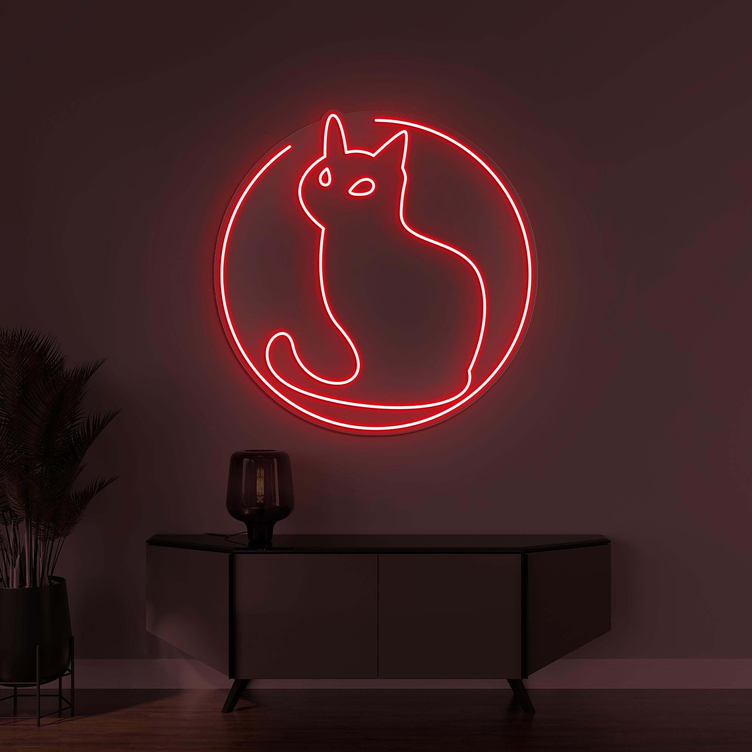 Cat On Moon Neon Sign, Cat On Moon LED Light, Animal Shop Decor, Kids Room Wall Art, Cute Wall Decor, Cat Lovers Gift, Home Wall Decor