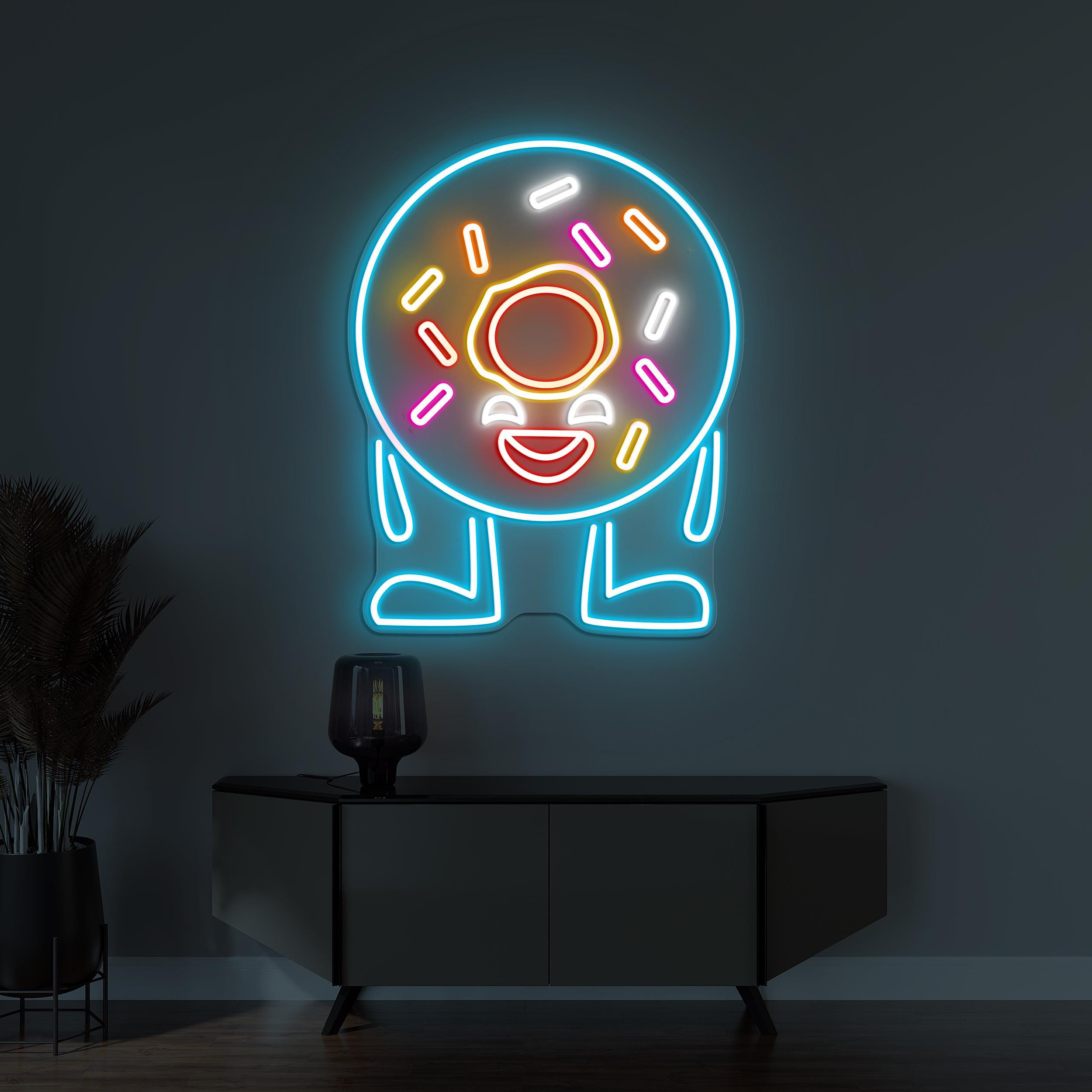 Donut Neon Sign, Donut LED Light, Yummy Donut Wall Art, Happy Donut Wall Art, Cafe Wall Decor, Home Wall Decor, Kitchen Decor, Donut Lover's