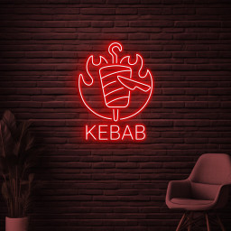 Kebab Neon Sign, Kebab Neon Light, Kebab Logo Wall Art, Restaurant Wall Decor, Business Logo Neon Light, BBQ Shop Neon Sign, Kebab Lover
