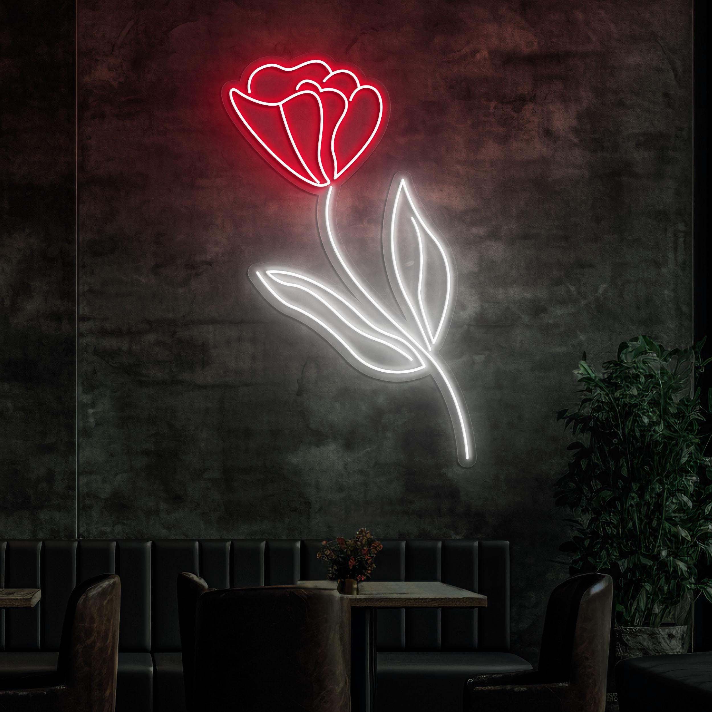 Tulip Flower Neon Sign, Tulip Flower LED Light, Tulip LED Neon Art, Decor for Home, Party, Garden & Yard, Mother‘s day Special, Gift for Her