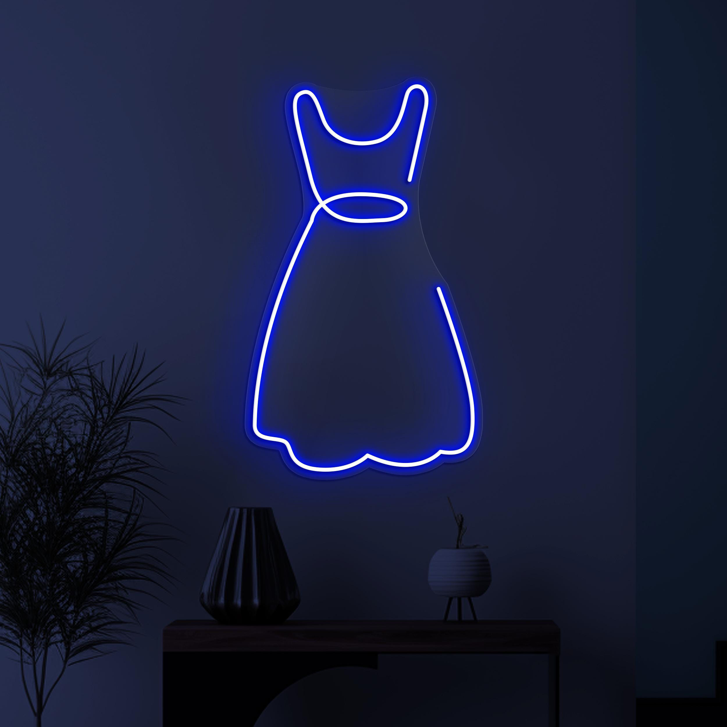 Dress Neon Sign, Dress LED Light, Flowing Dress Wall Art, Boutique Wall Decor, Fashion Neon Light, Led Shop Neon Decor, Custom Cloth Sign
