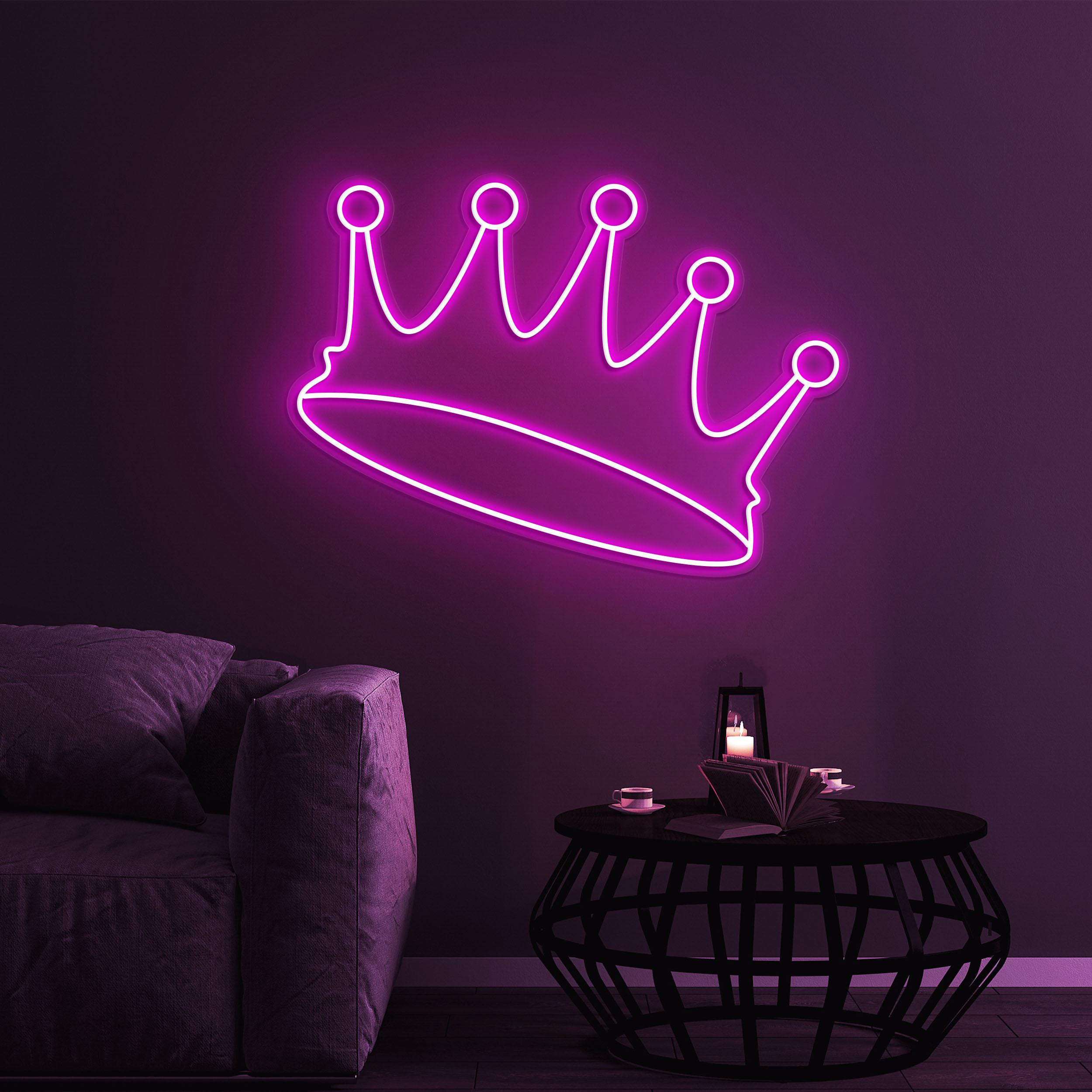 Crown Neon Sign, Crown Neon Light, LED Crown Decor for Bar, Bedroom, Parties, Wall Decor, Gift, Logo, Wall Hanging Art for Shop and Birthday