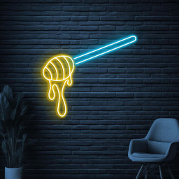 Honey Neon Sign, Honey LED Light, Honey Dipper Wall Decor, Honey Shop Wall Art, Cafe Neon Light, Sweet Treat Led Sign, Honey Lover Gift