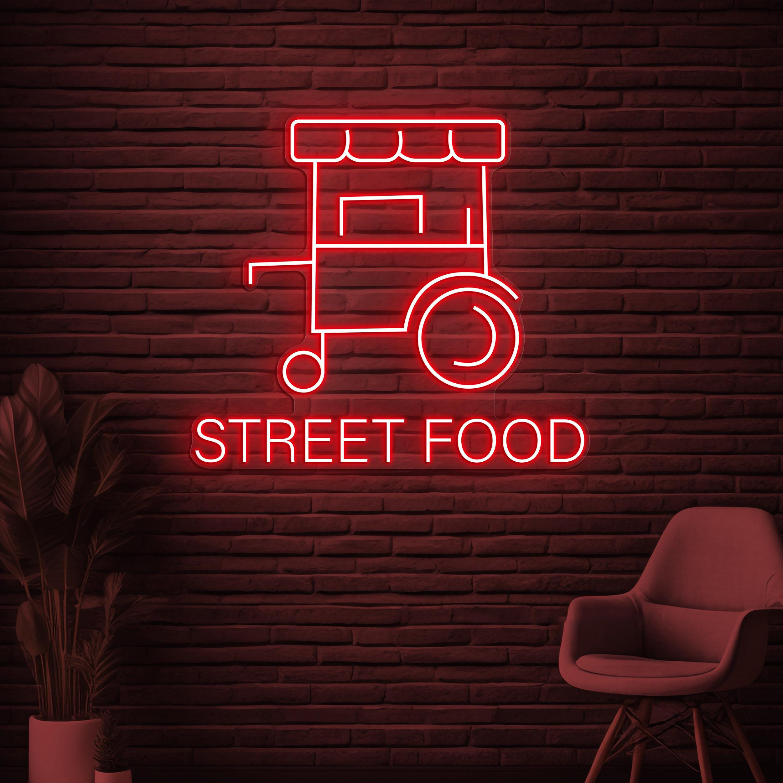 Street Food Neon Sign, In the Mood for Street Food Light, Street Food Restaurant Decoration, Custom Neon Sign, Fast Food Restaurant Wall Art