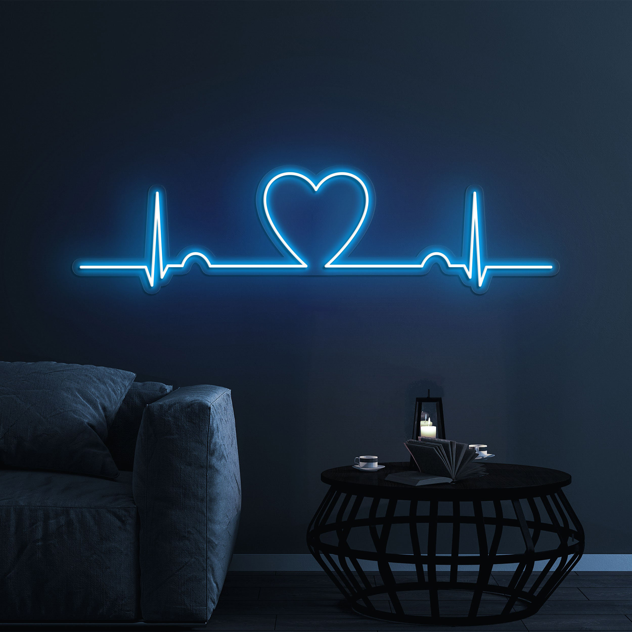 Heart Beat Neon Sign, Heart LED Neon Wall Decor for Bedroom, Heartbeat Pulse LED Light, Birthday Gift, Neon Wall Art for Bedroom Decor