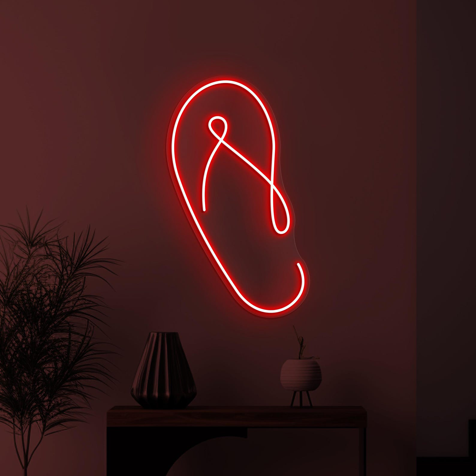Flip Flop Neon Sign, Flip Flop LED Light, Shoes Shop Wall Art, Beach Shoes Wall Decor, Business Neon Light, Home Wall Art, Summer Decor