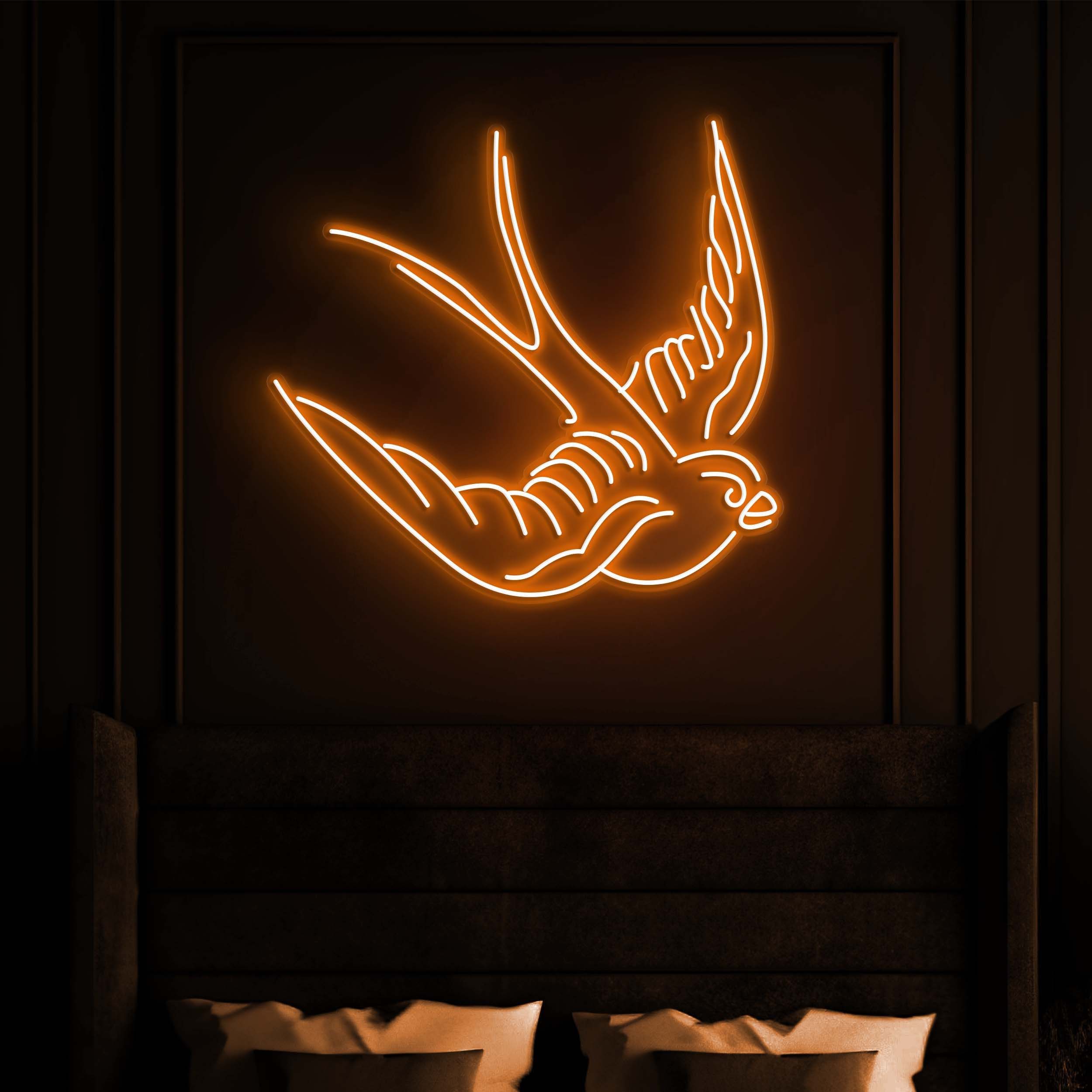 Swallow Neon Light, Flying Bird Neon Sign, Bird Art for Room Decor, Led Wall Neon Sign, LED Animal Sign, Ideal for Bedroom, Kids Room Gift