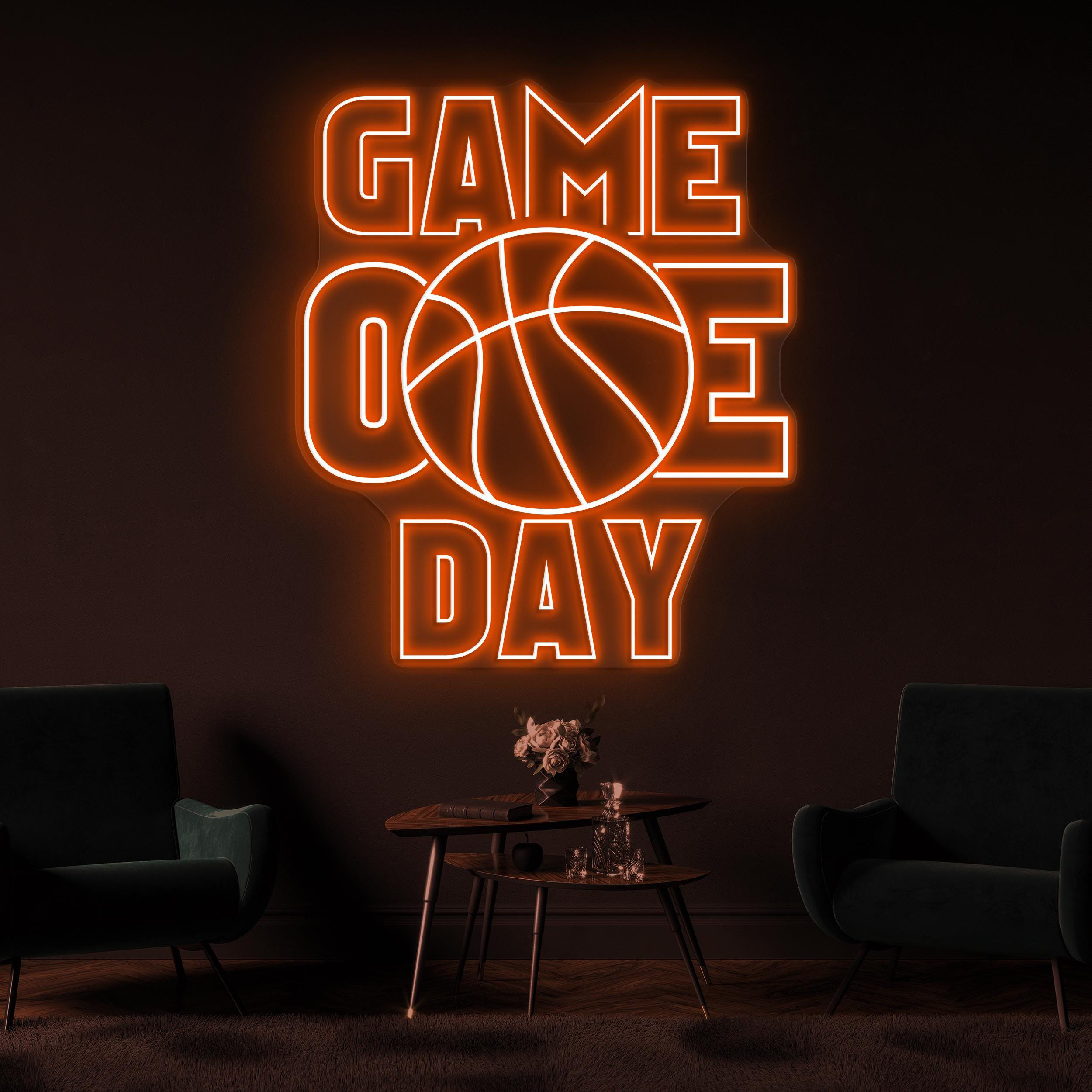 Game Day Neon Sign, Game Day LED Light, Basketball Wall Decor, Basketball Hoops Wall Art, Game Room Neon Light, Sports Shop Wall Decor, Gift