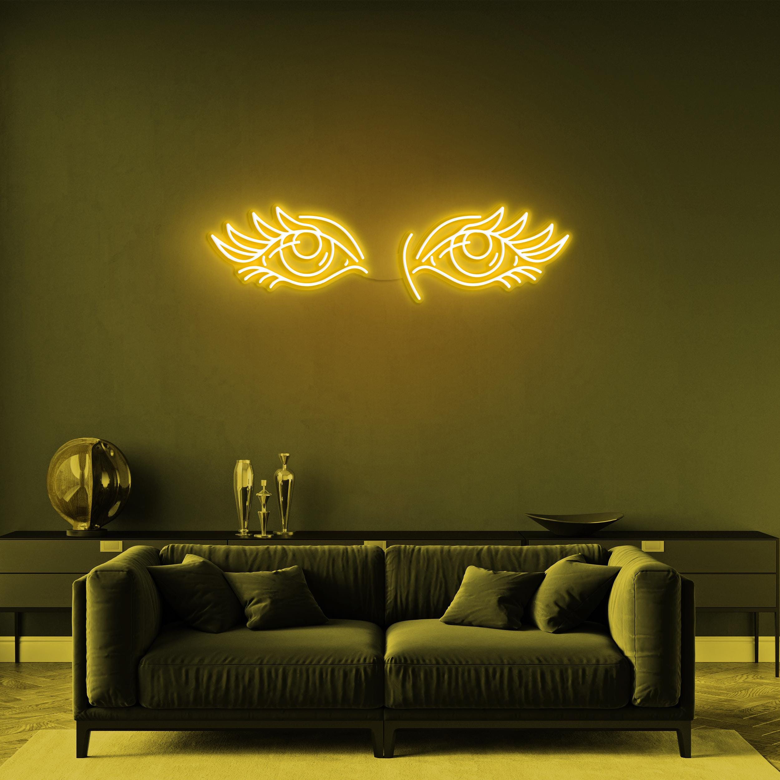 Eyes Neon Sign, Eyes LED Light, Anime Art Sign, Eyes Wall Decor, Home, Party Decor, Salon Wall Art, Two Eyes Neon Light, Custom Neon Sign