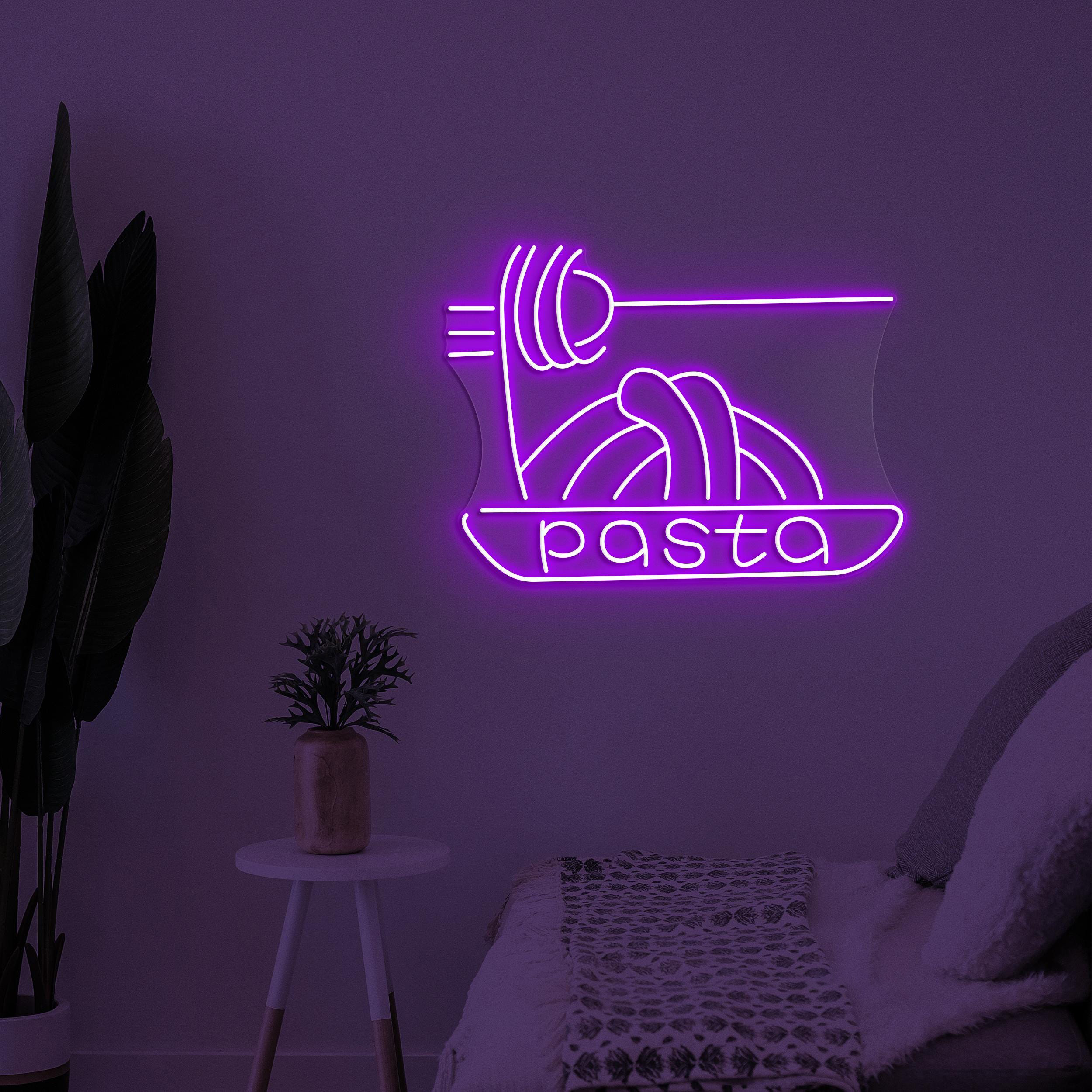Pasta Neon Sign, Pasta LED Light, Restaurants Wall Decor, Noodle Wall Art, Pasta Shop Neon Light, Kitchen Neon Decor, Spaghetti Wall Light