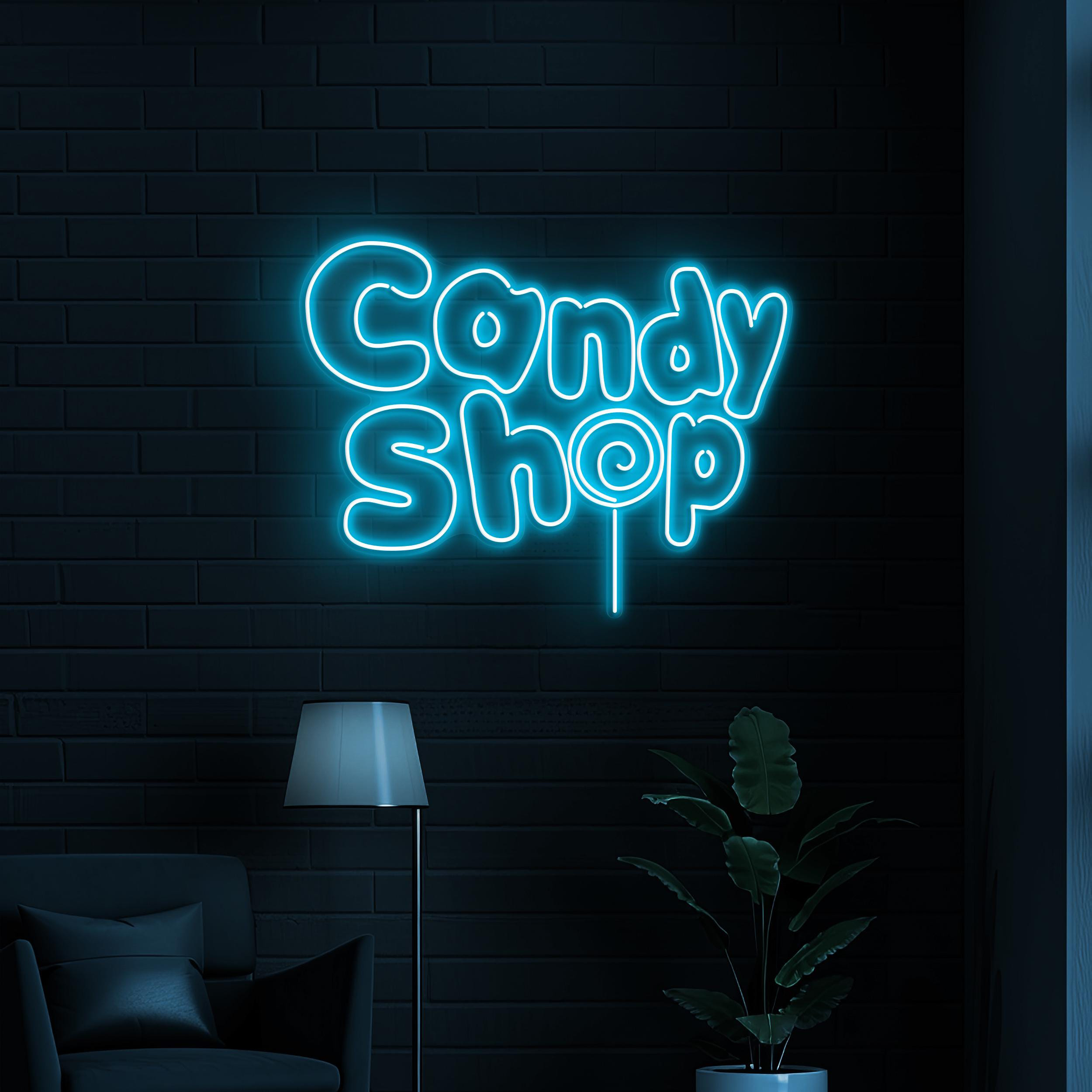 Candy Shop Neon Sign, Candy Shop LED Sign, Lollipop Candy Decor, Halloween Christmas Decor, Dessert Shop Art, Party Decor, Business Sign
