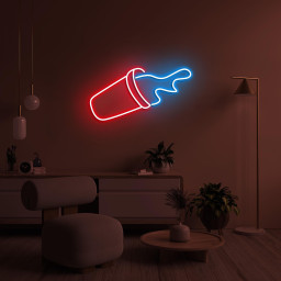 Spilled Drink Neon Sign, Spilled Drink Light, Cup Overflow LED Neon Art, Drink Corner Wall Art, Cafe LED Sign, Custom Sign, Game Room Decor