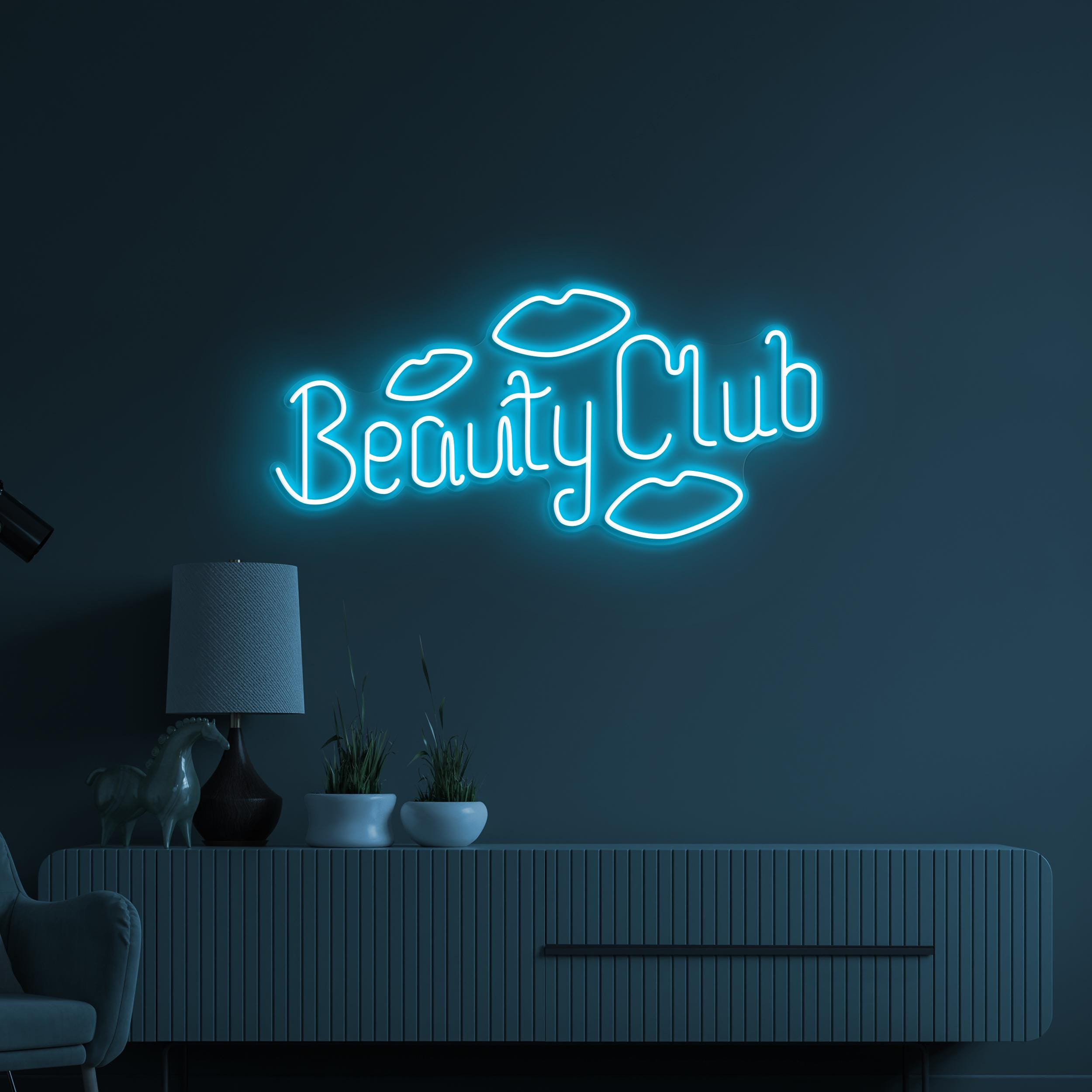 Beauty Club Neon Sign, Beauty Club LED Light, Beauty Salon Wall Decor, Romantic Wall Art, Girls Room Neon Sign, Personalized Gift for Girls