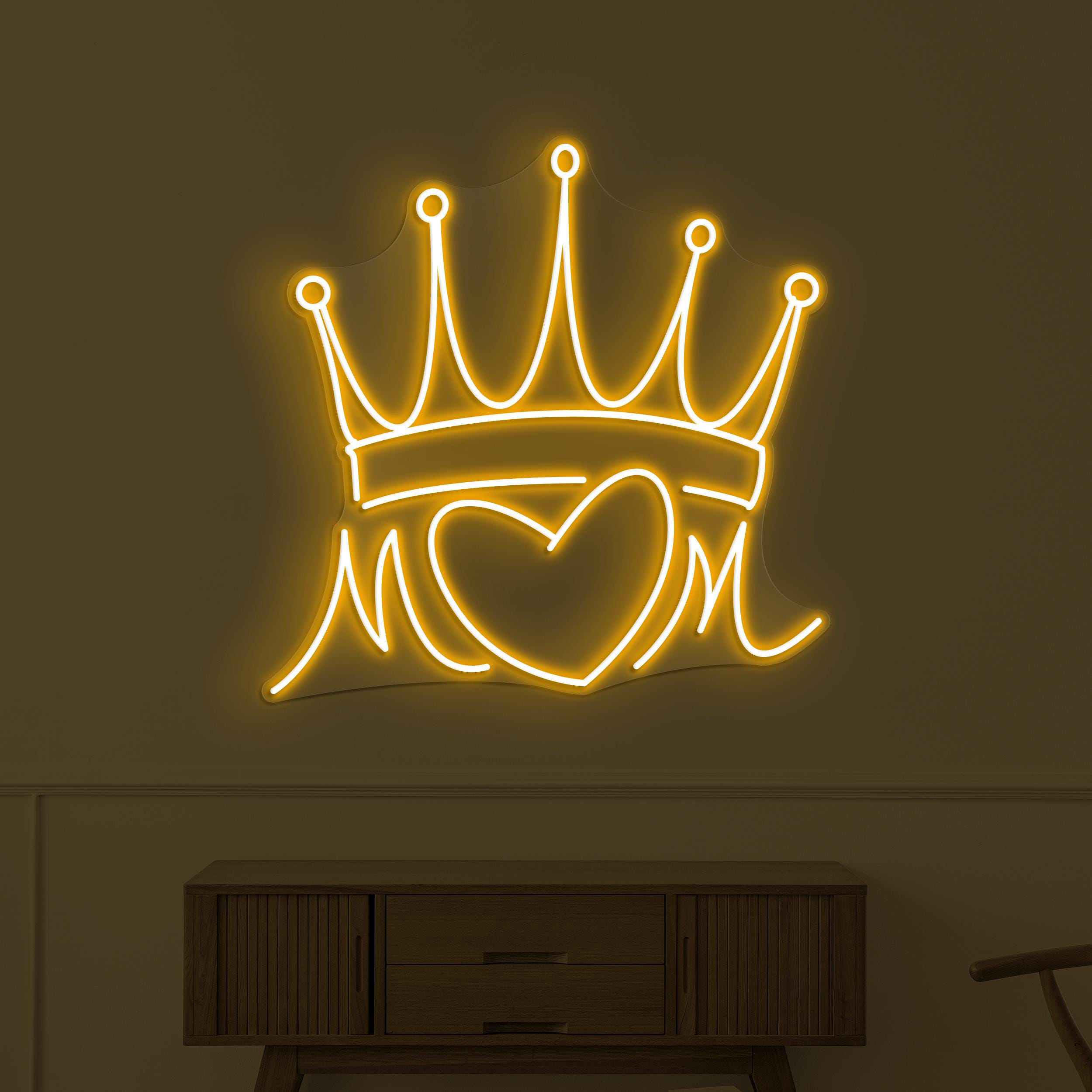 Crown Neon Sign, Crown Heart LED Light, Queen Crown Wall Decor, Mom Crown Neon Light, Home Decor, Royal Crown Decor, Princess Crown Wall Art