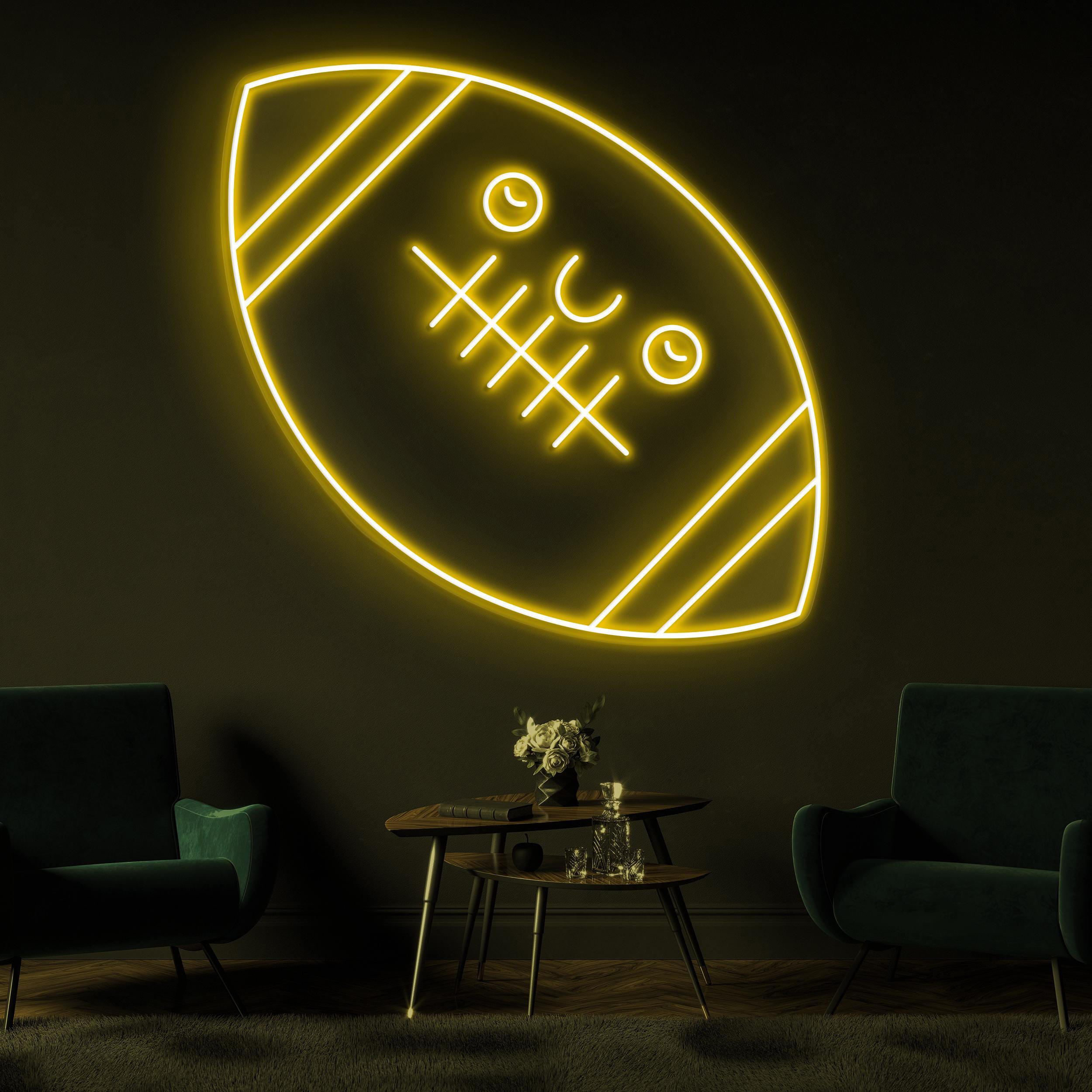 Football Neon Sign, Football LED Light, American Football Wall Decor, Football Club Wall Art, Game Room Neon Light, Sports Room Led Sign